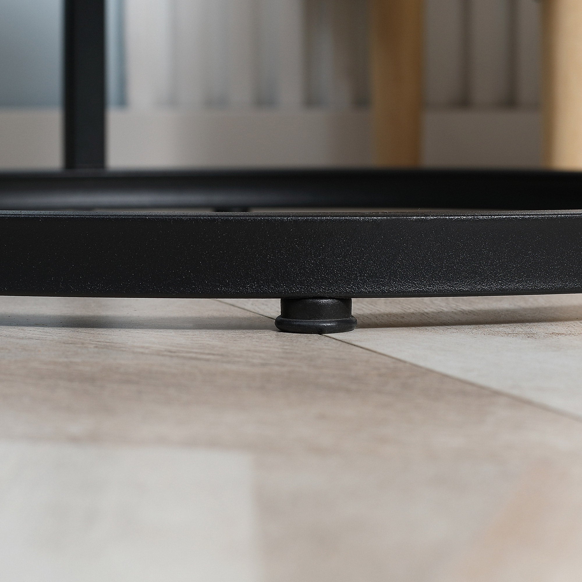 Round Nesting Tables Set of 2 Stacking Coffee Table Set with Metal Frame Rustic Brown