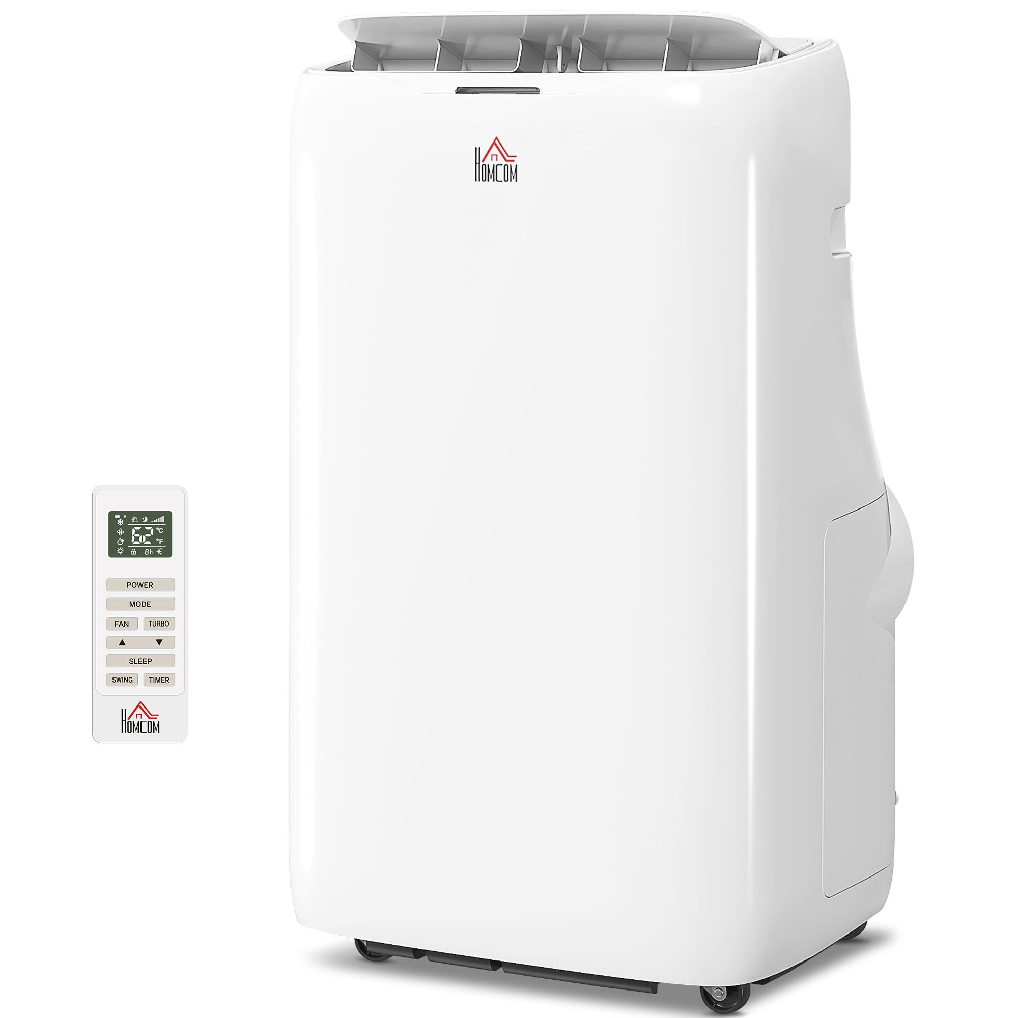 HOMCOM Inverter Portable Air Conditioner, 3-in-1 14000 BTU Dual Hose AC Unit with Cool, Dehumidifier, Fan, for Room up to 700 Sq. ft, 24H Timer On Off, 3 Speeds, Sleep Mode, Remote, Window Kit
