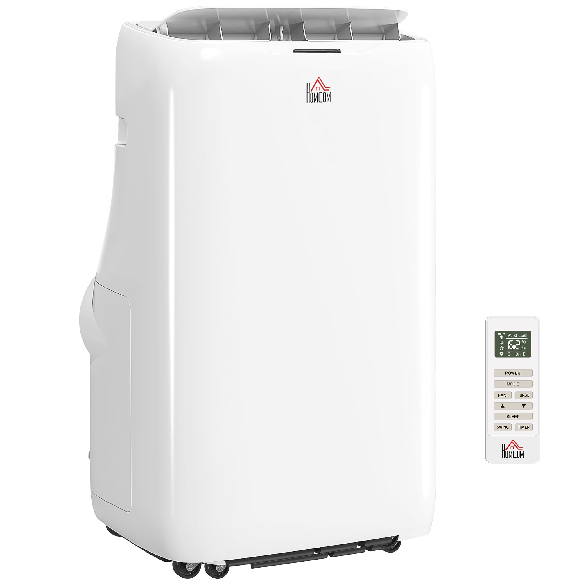 HOMCOM Inverter Portable Air Conditioner, 3-in-1 14000 BTU Dual Hose AC Unit with Cool, Dehumidifier, Fan, for Room up to 700 Sq. ft, 24H Timer On Off, 3 Speeds, Sleep Mode, Remote, Window Kit