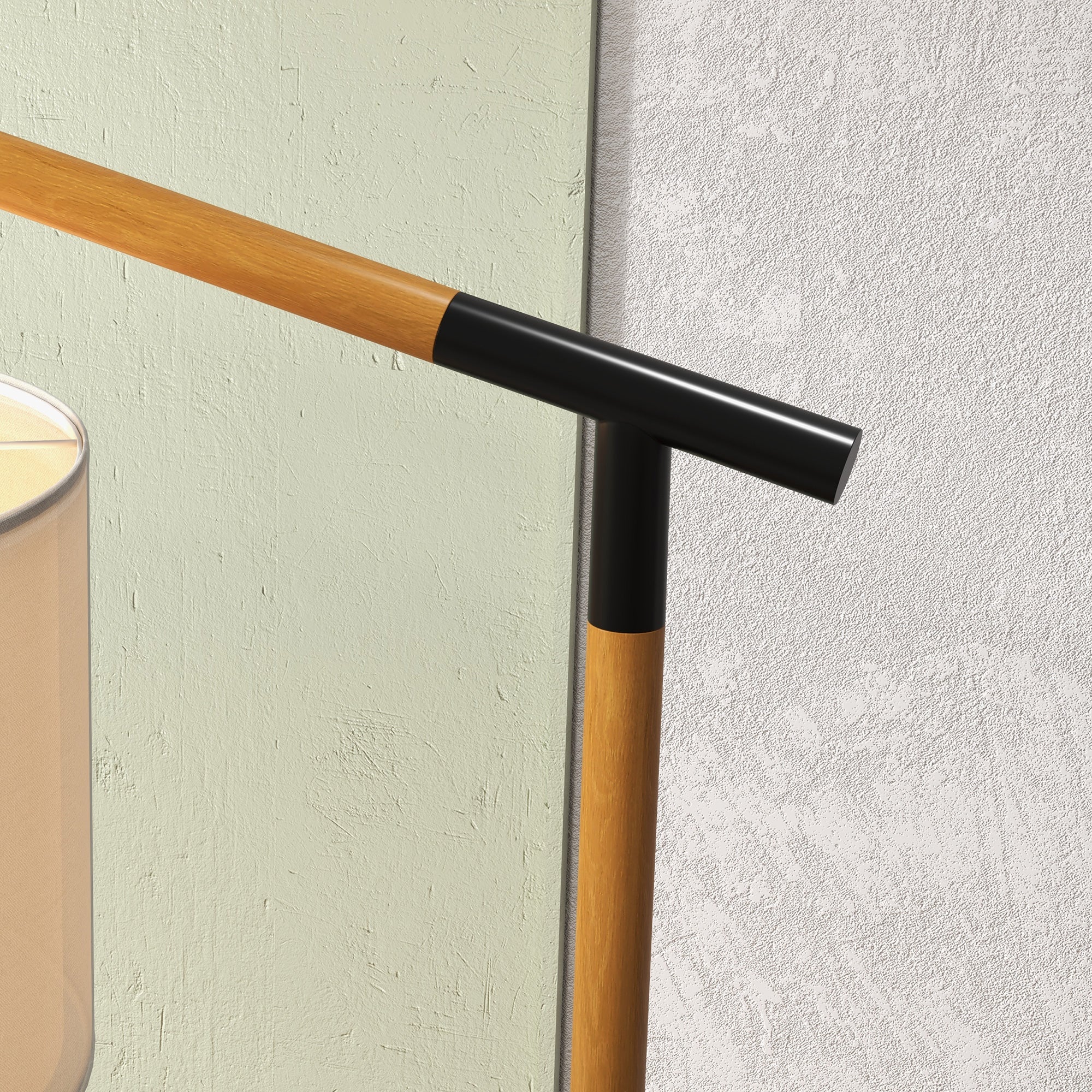 HOMCOM Modern Floor Lamps for Living Room with Rotating Lampshade, Standing Lamp for Bedroom, LED Bulb Included, Brown