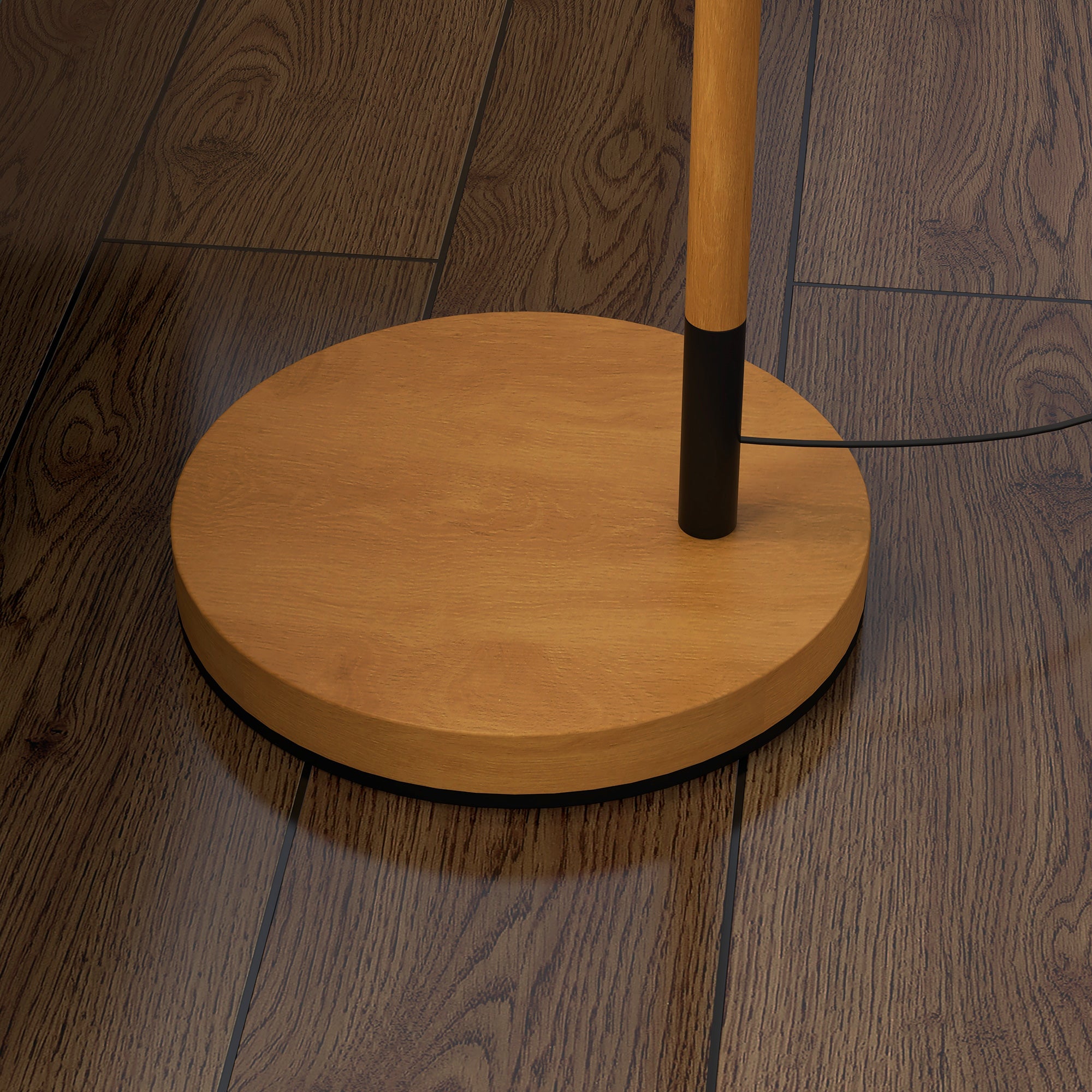 HOMCOM Modern Floor Lamps for Living Room with Rotating Lampshade, Standing Lamp for Bedroom, LED Bulb Included, Brown