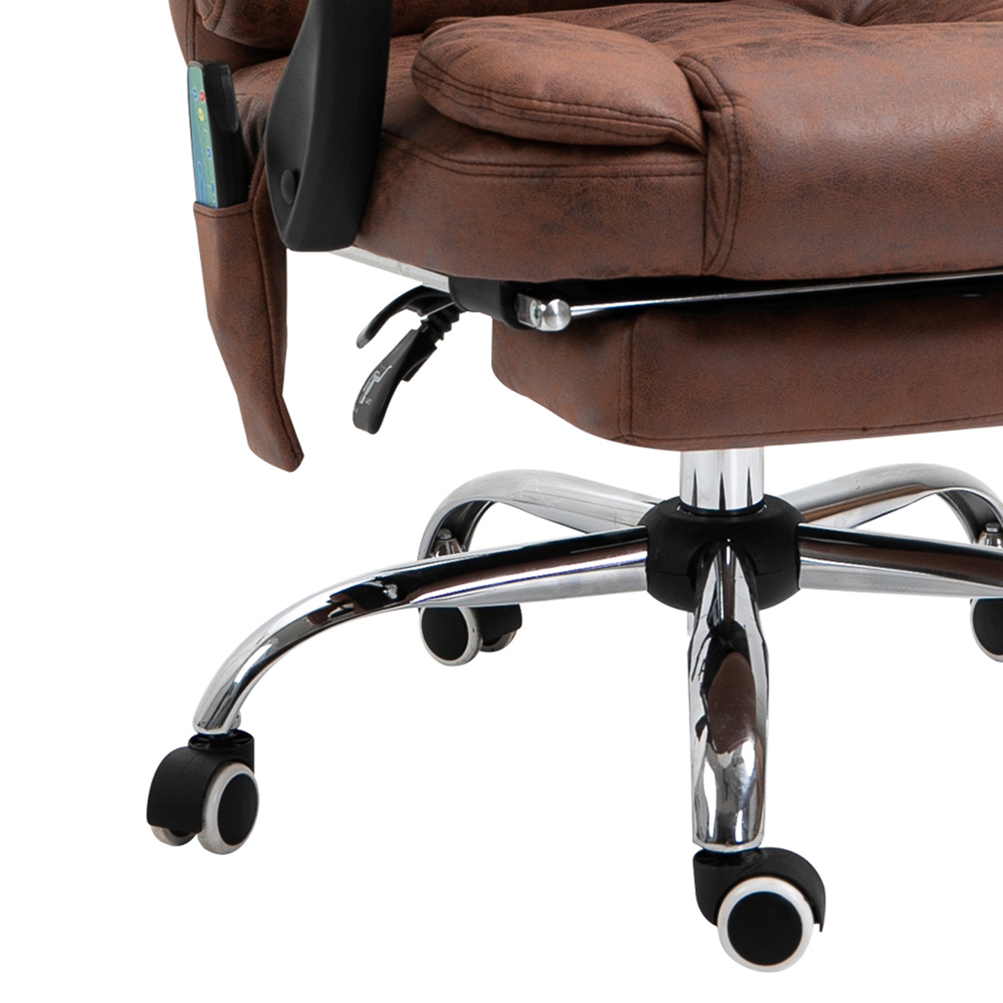 Vinsetto Heated 6 Points Vibration Massage Executive Office Chair Adjustable Swivel Ergonomic High Back Desk Chair Recliner with Footrest Brown