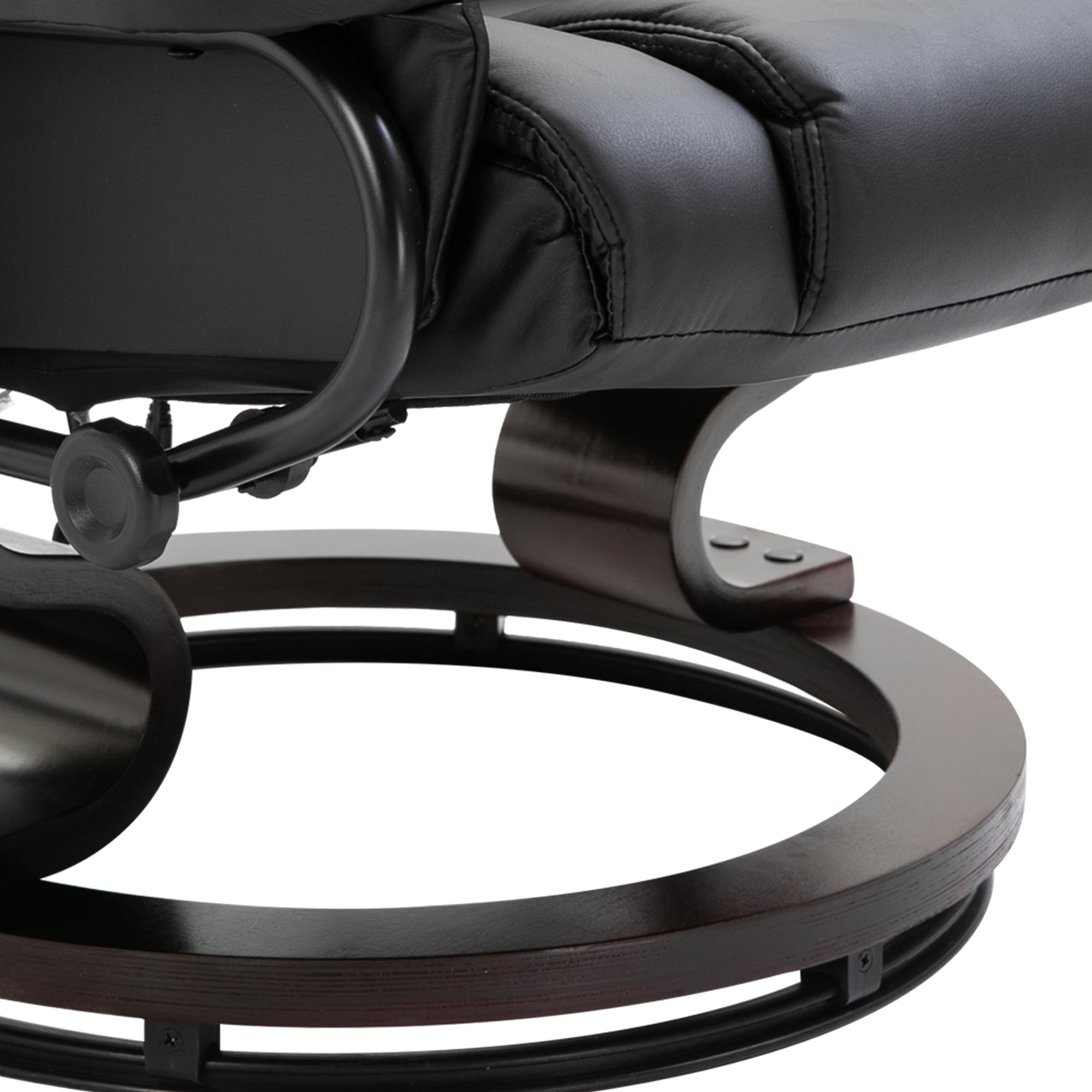 Massage Recliner Chair With Ottoman Footrest 10 Vibration Points 360 Swivel Black