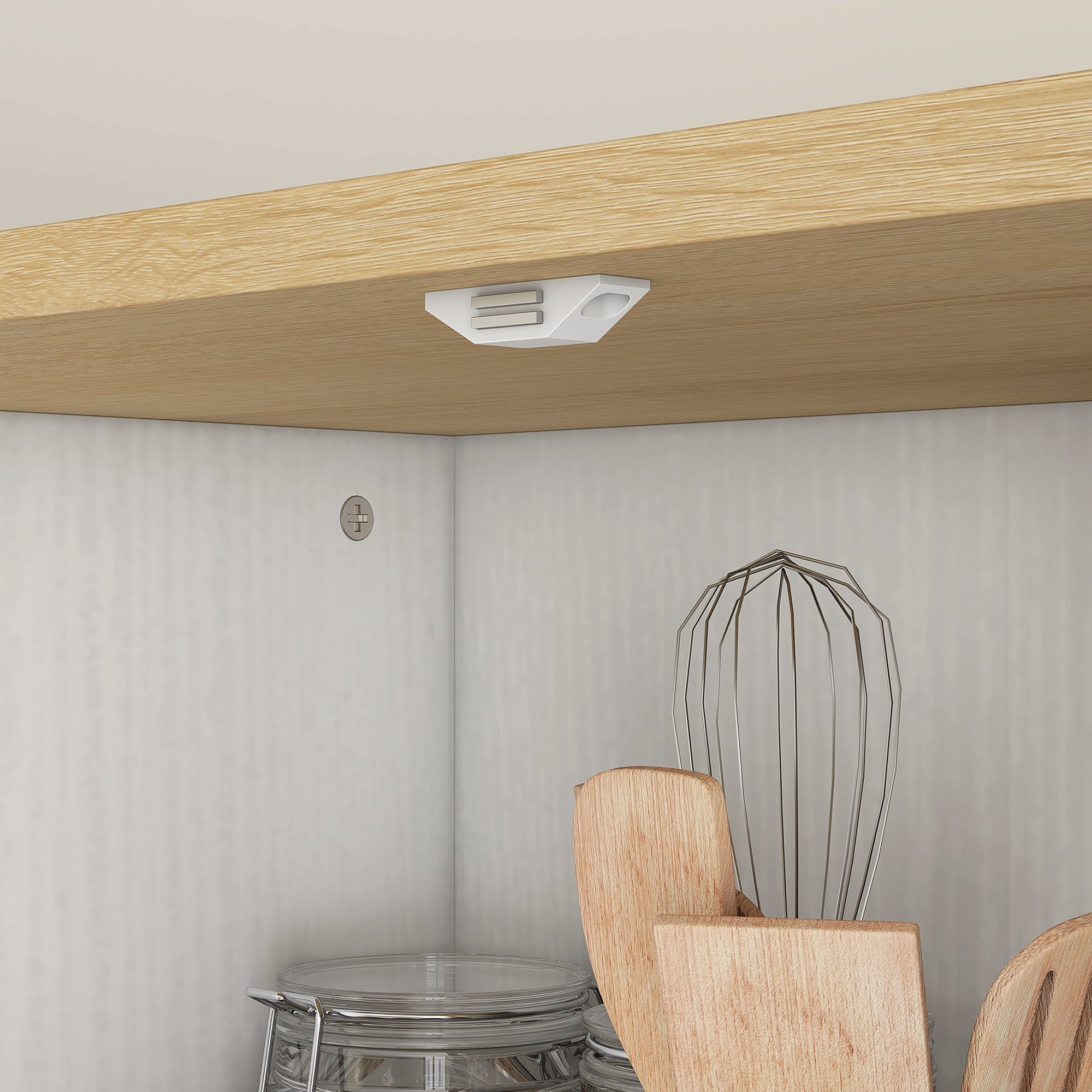 Freestanding Kitchen Pantry 4 Door Cabinet with Adjustable Shelves Distressed White