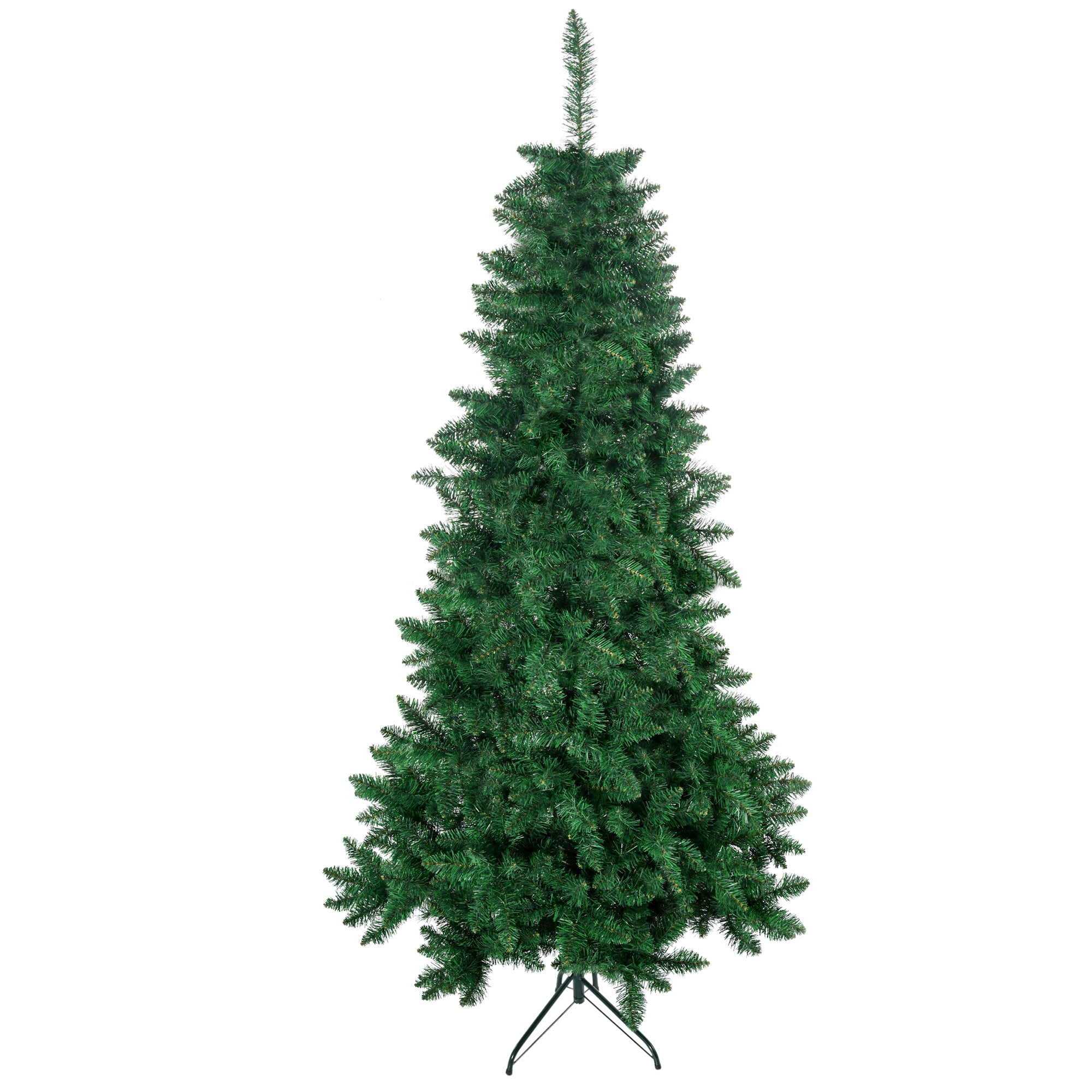 7ft Half Artificial Christmas Tree Holiday Décor with 520 Branches, Auto Open, Steel Base, Green
