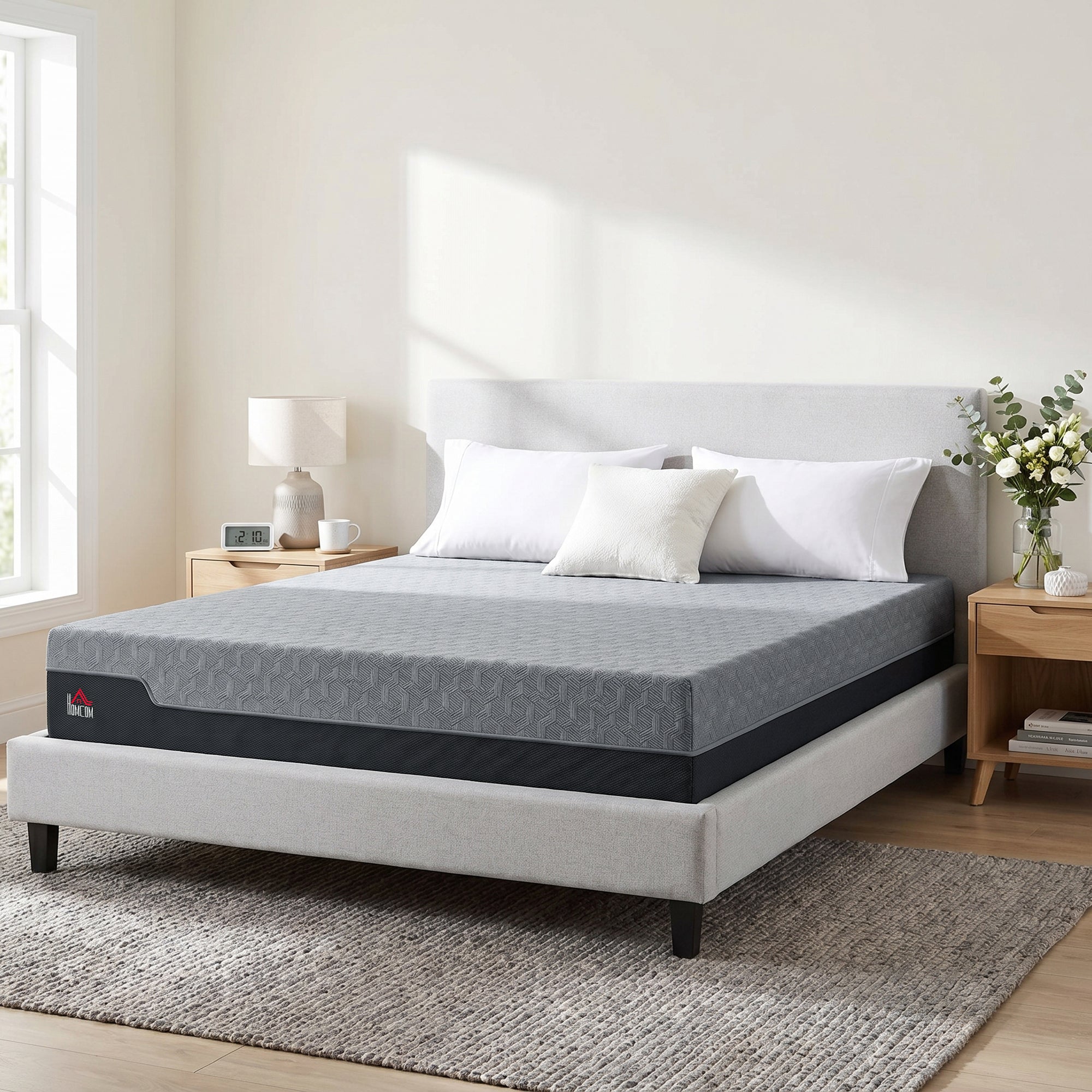 King Mattress, 12 Inch Memory Foam Mattress for Pressure Relief, Graphene Gel Cooling Copper Bed in a Box with Washable Cover, Fiberglass Free, Made in USA, CertiPUR-US Certified, Medium Firm
