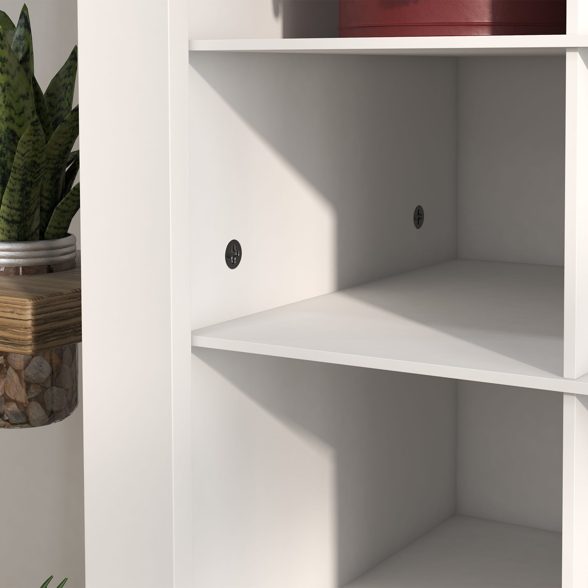 71" Shoe Storage Cabinet with 3 Heights of Open Cubes for 36 Pairs White - HOMCOM