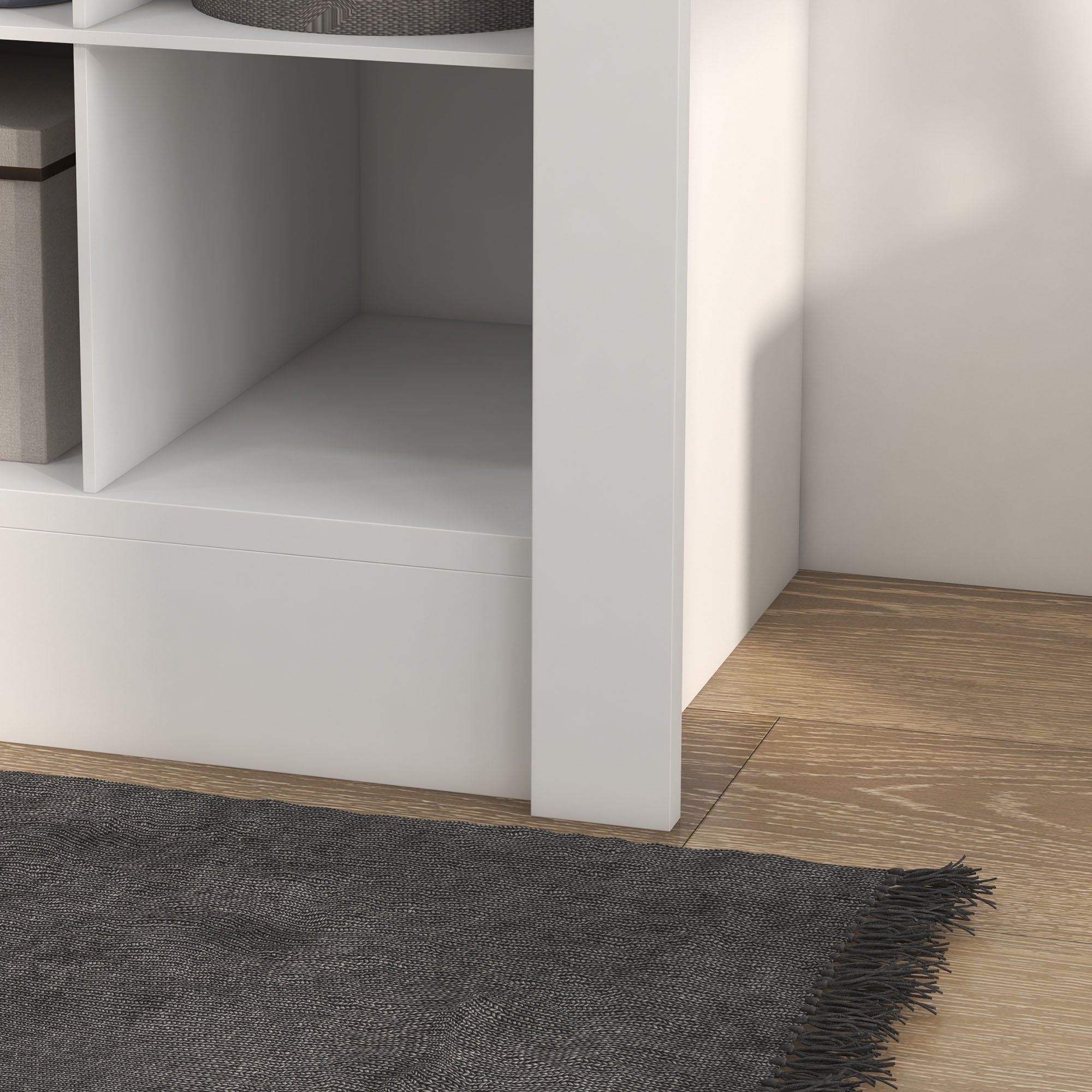 71" Shoe Storage Cabinet with 3 Heights of Open Cubes for 36 Pairs White - HOMCOM