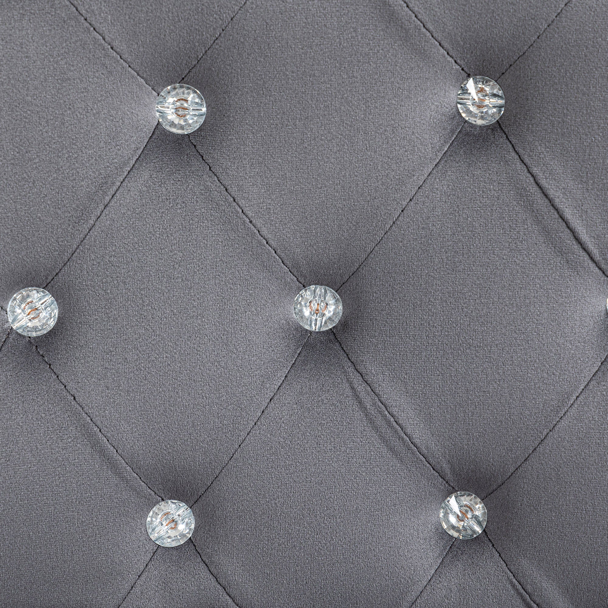 Button Tufted Desk Chair with Padded Armrests, Adjustable Height & Swivel Wheels, Dark Gray