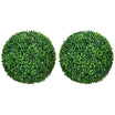 HOMCOM Set of 2 Artificial Topiary Balls, 40cm Faux Boxwood Balls, Hanging Decoration for Home, Indoor, Outdoor, Green