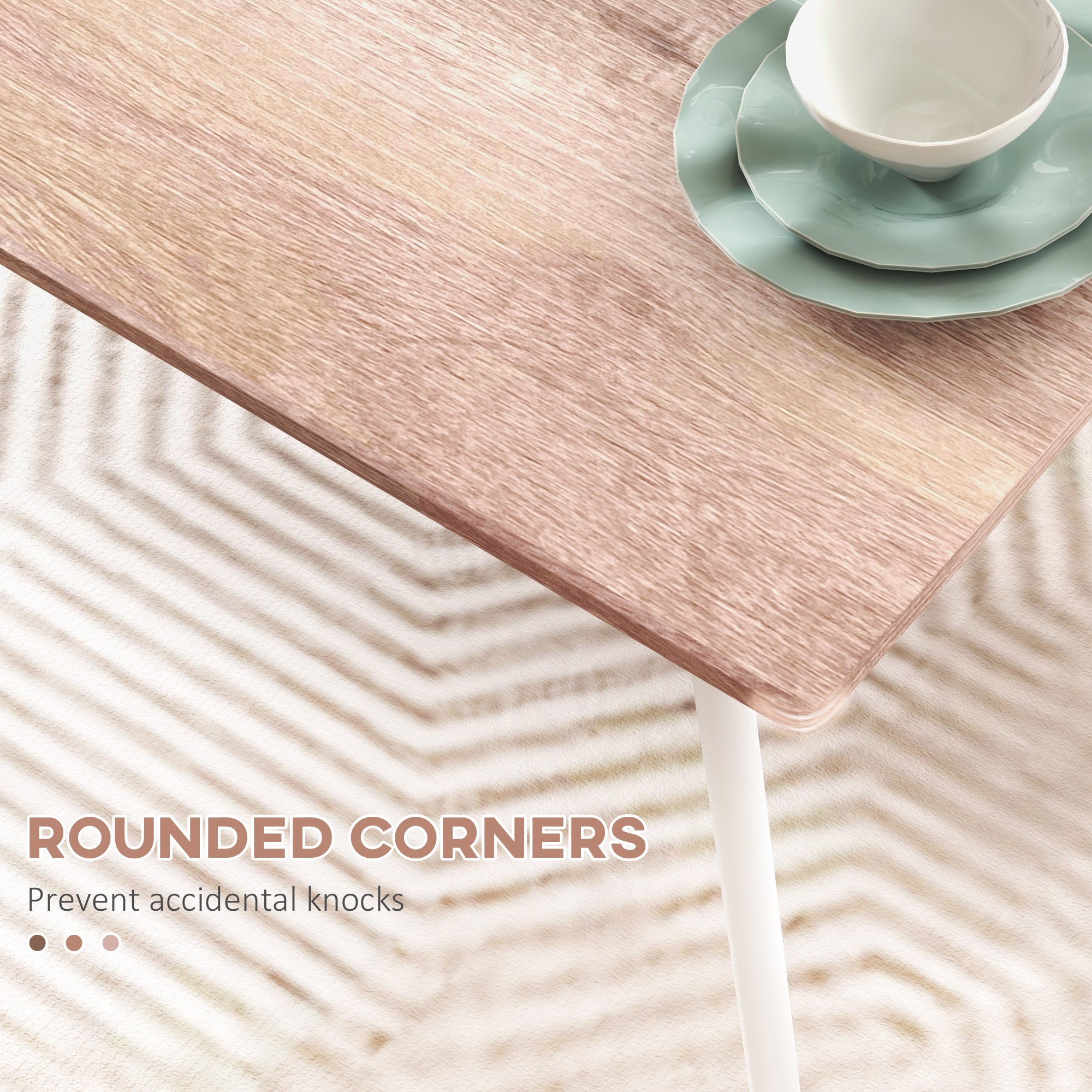 HOMCOM 5 Piece Dining Table and Chairs Set, Dining Room Sets, Steel Frame Space Saving Table and 4 Chairs for Compact Kitchens, White