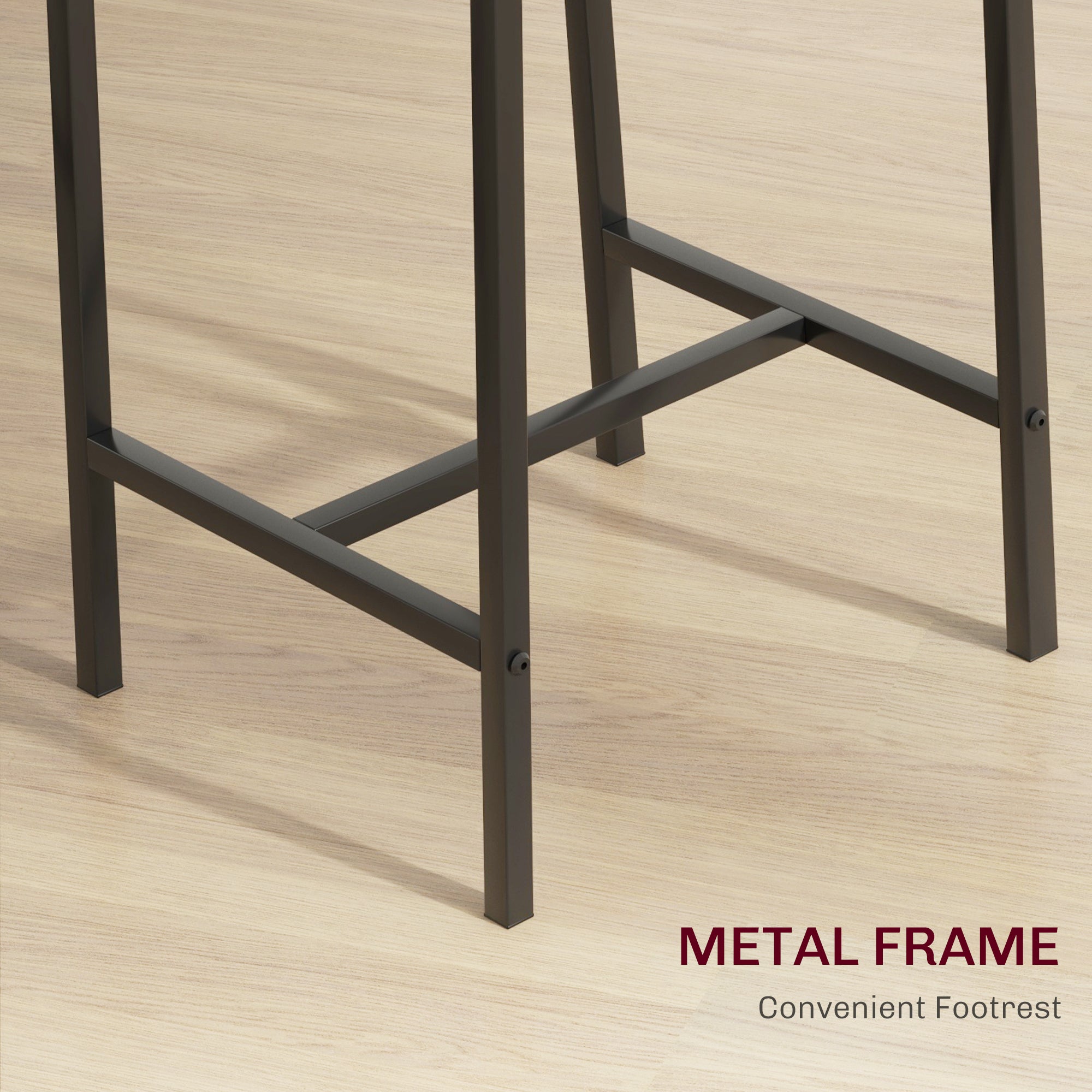 3 Piece Industrial Dining Table Set for 2, Counter Height Kitchen Table, Oak