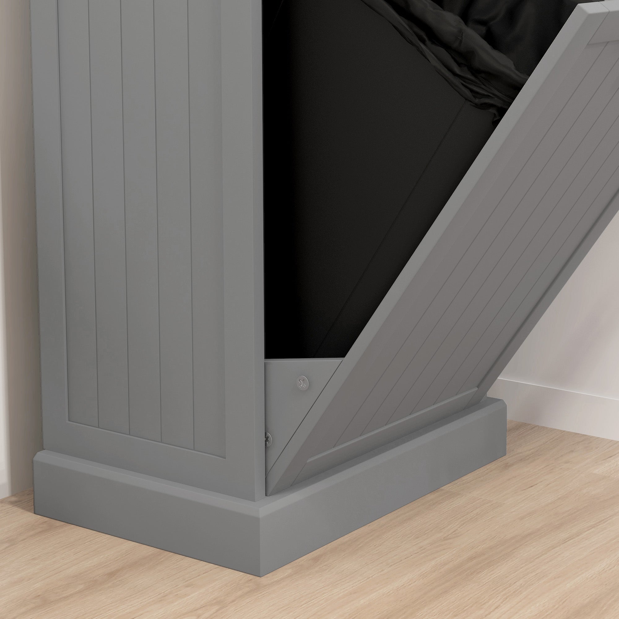 Hidden Container Waste Bin Hands Free Kitchen Cabinet Tipping Opening