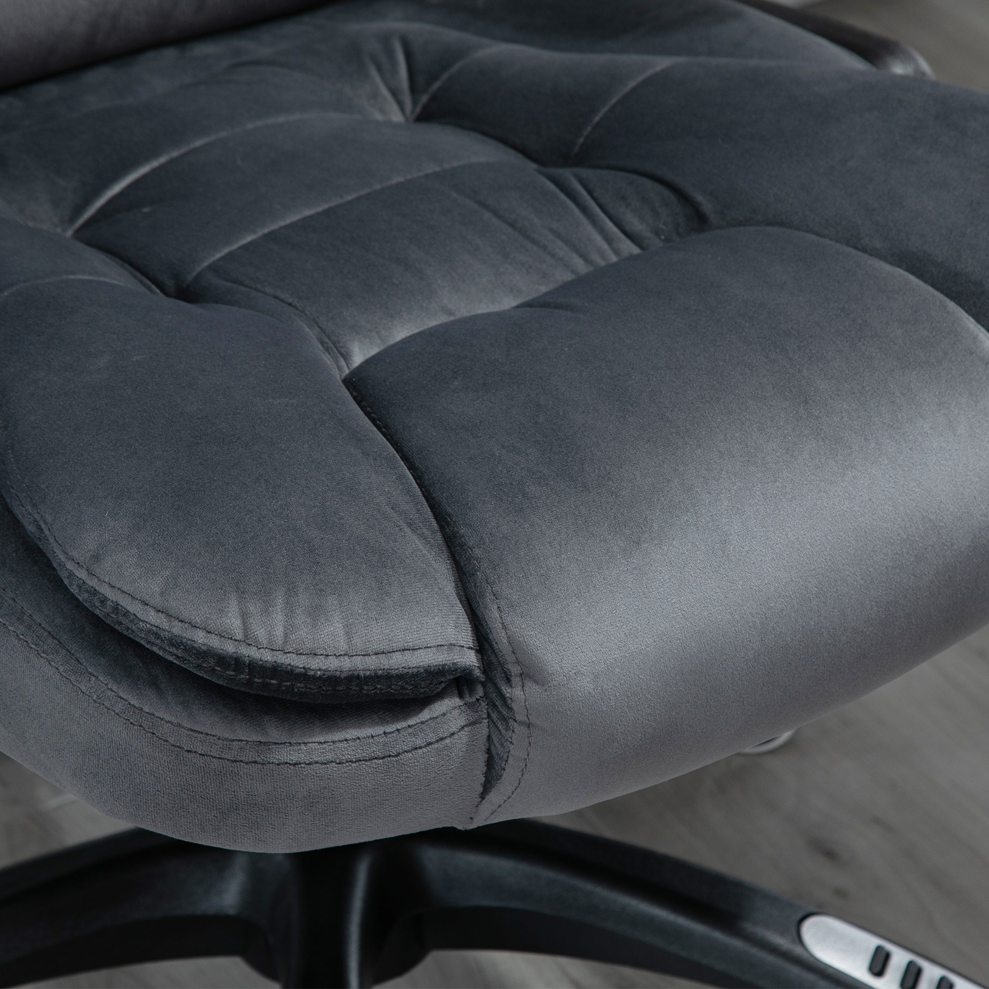 Vinsetto Office Chair, Ergonomic Desk Chair with 6-Point Massage and Back Heated, Velvet-Feel Fabric Computer Gaming Chair with Arms, Lumbar Support, Gray