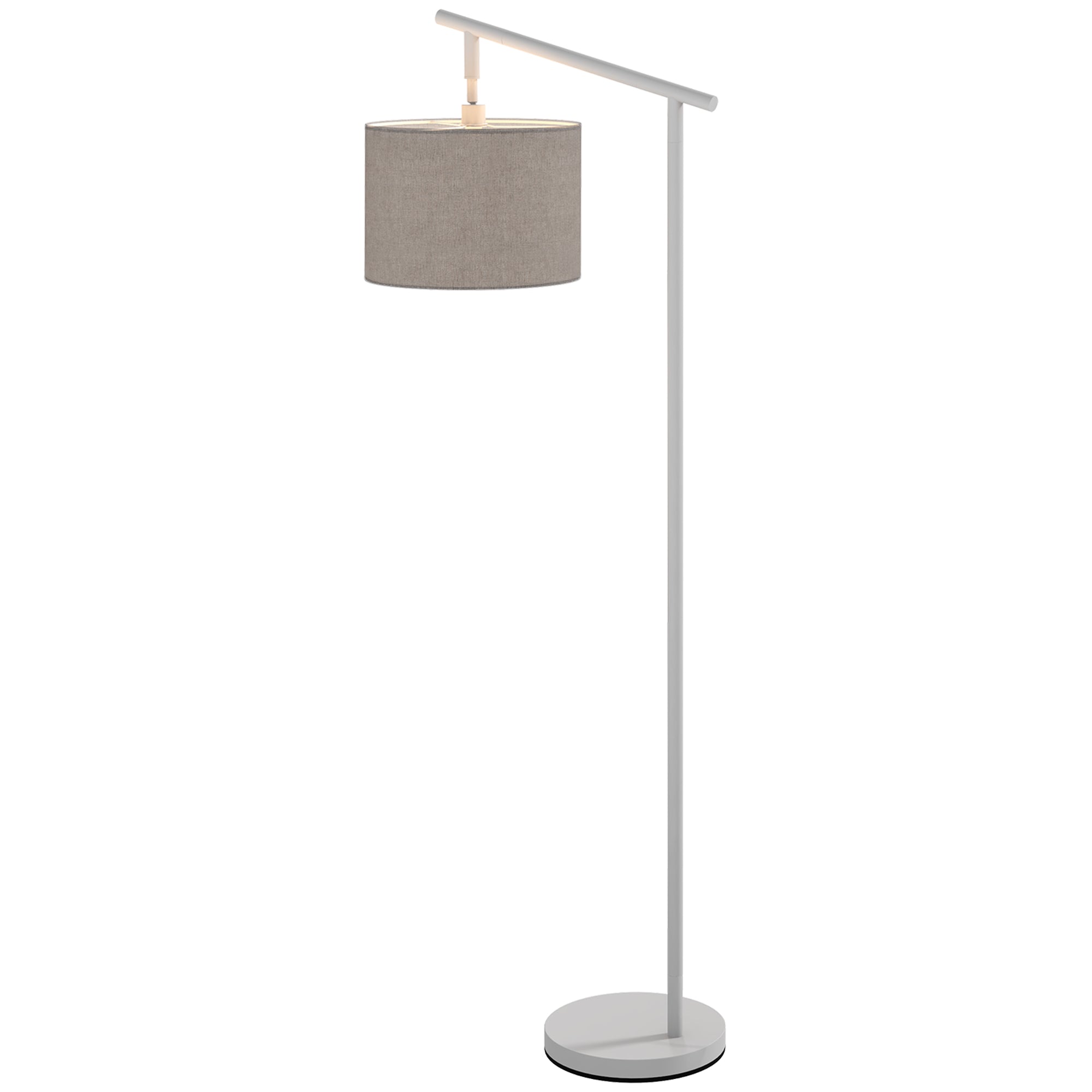 HOMCOM Modern Floor Lamps for Living Room with Rotating Lampshade, Standing Lamp for Bedroom, LED Bulb Included, Grey