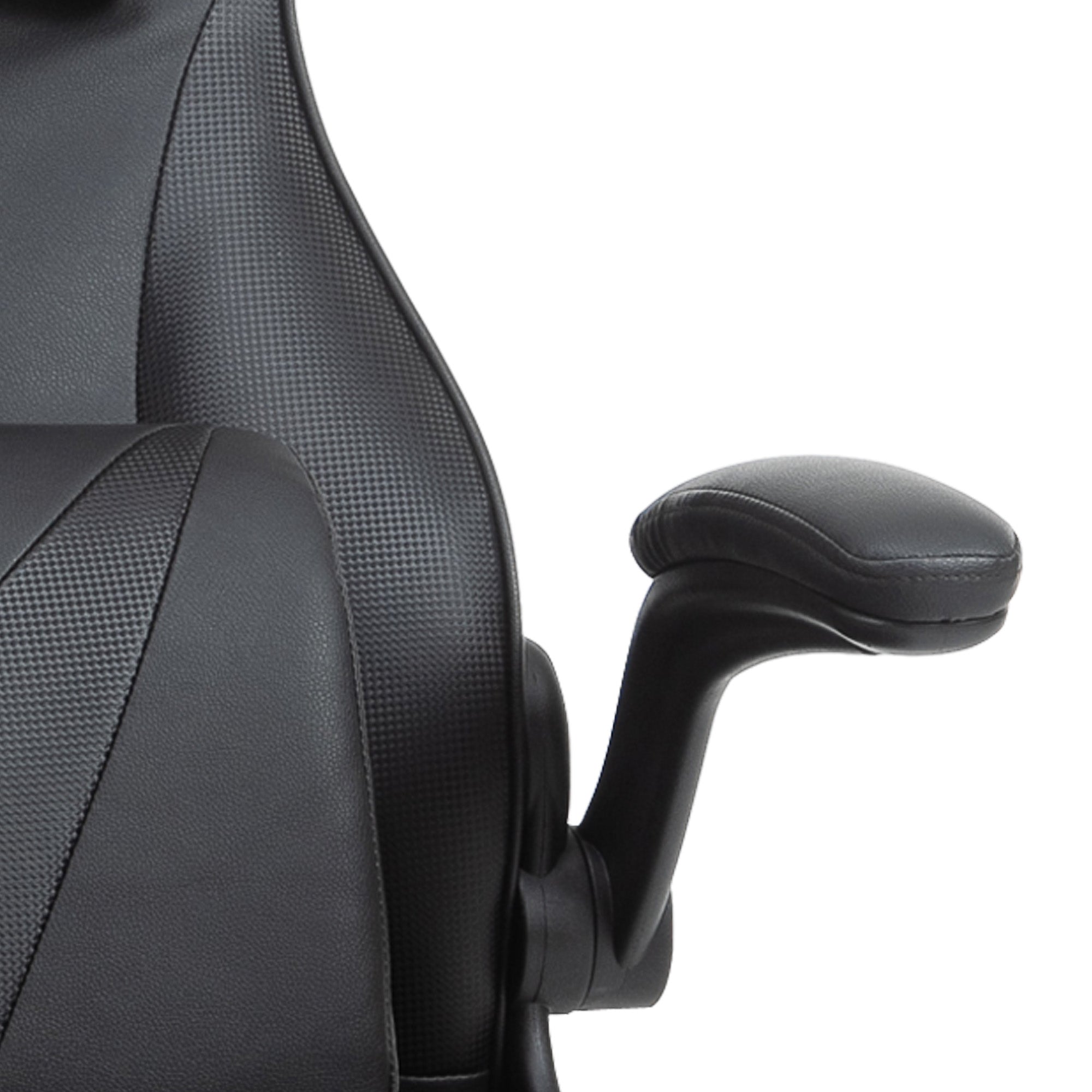 Vinsetto Video Game Chair with Lumbar Support, Racing Style Home Office Chair, Computer Chair with Swivel Base, Flip-up Armrest and Headrest, Black