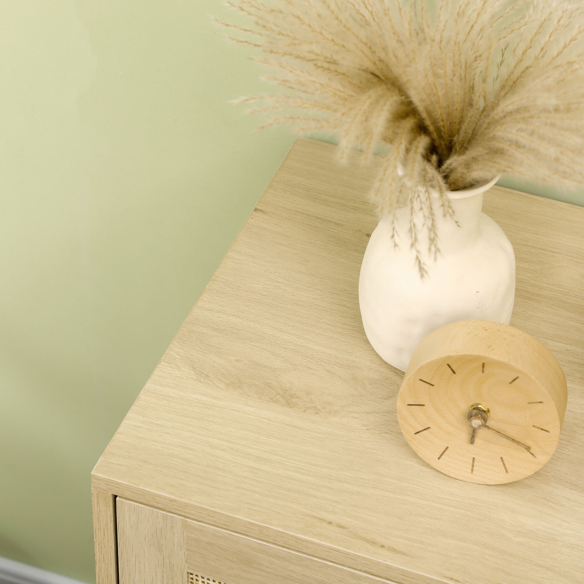 Solace Sideboard Cabinet with Rattan Doors Adjustable Shelf Metal Base Storage Cabinet