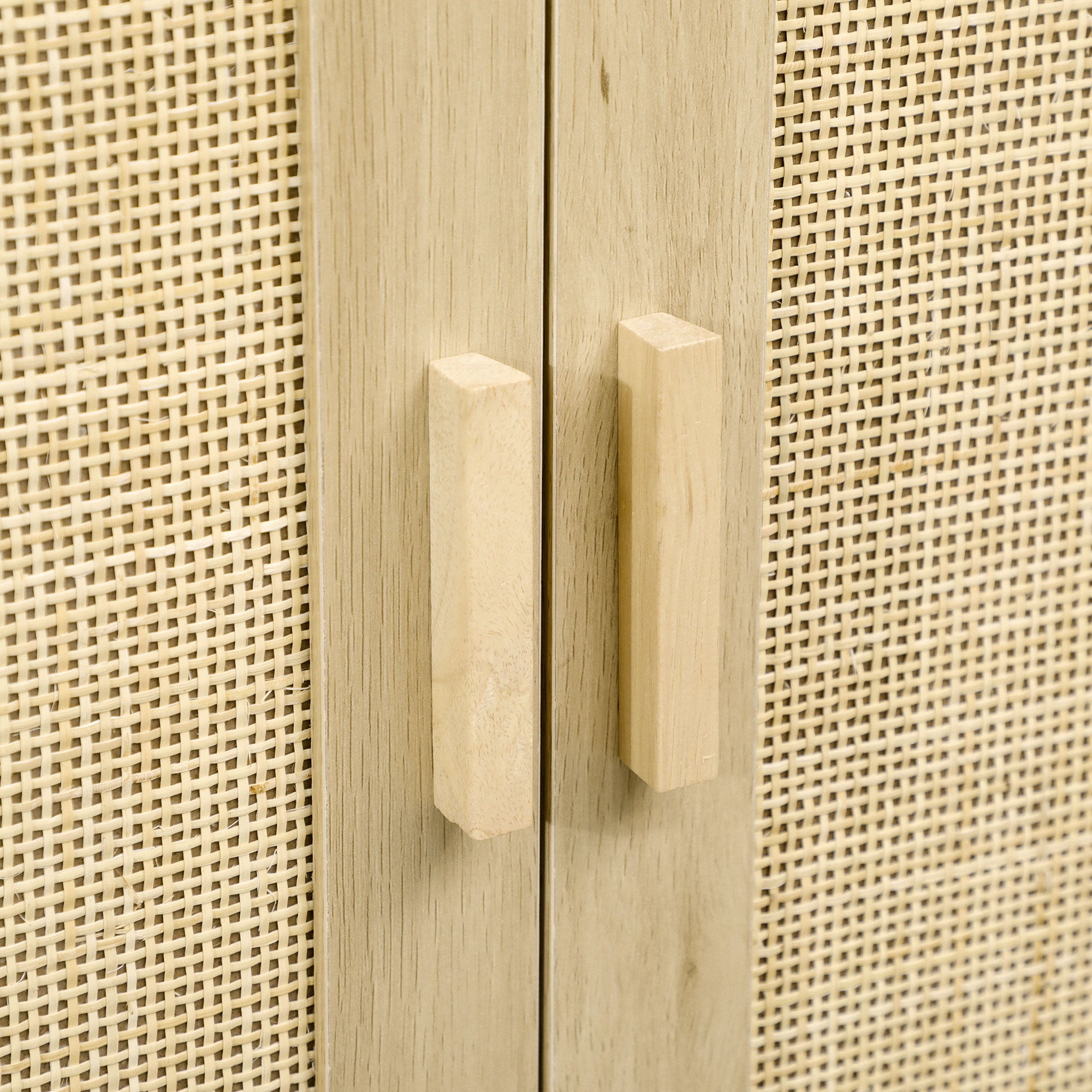 Solace Sideboard Cabinet with Rattan Doors Adjustable Shelf Metal Base Storage Cabinet