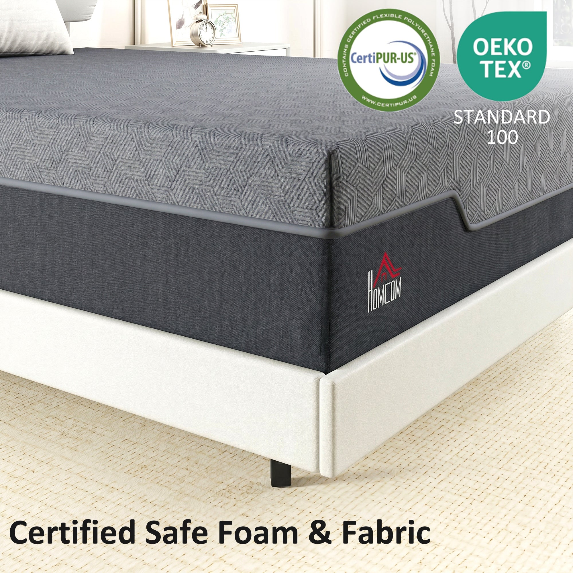Queen Mattress, 12 Inch Memory Foam Mattress for Pressure Relief, Graphene Gel Cooling Copper Bed in a Box with Washable Cover, Fiberglass Free, Made in USA, CertiPUR-US Certified, Medium Firm