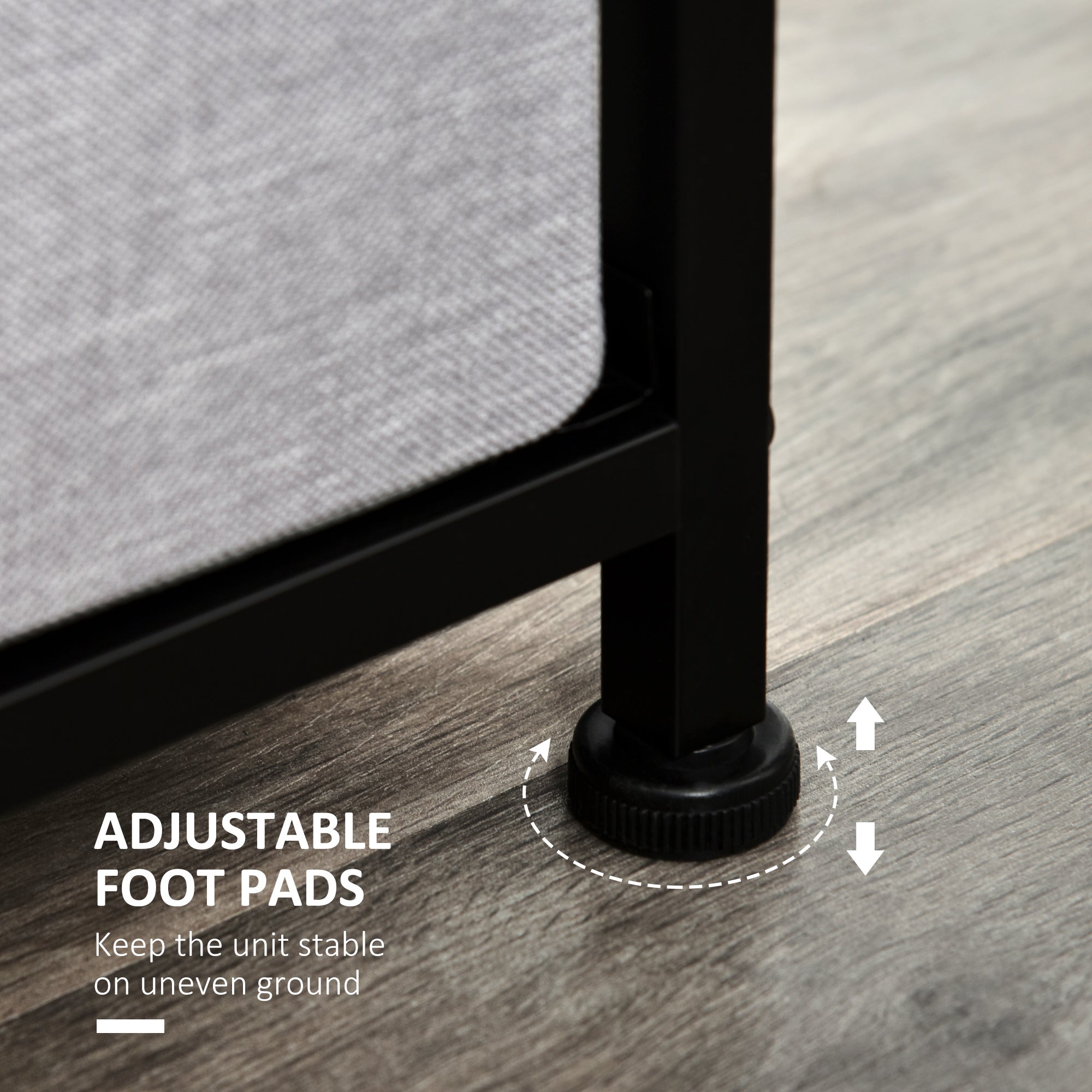 Dresser for Bedroom with 8 Drawers, 3-Tier Fabric Chest of Drawers, Tall Dresser Storage Tower with Steel Frame and Wooden Top for Closets, Nursery Room, Grey