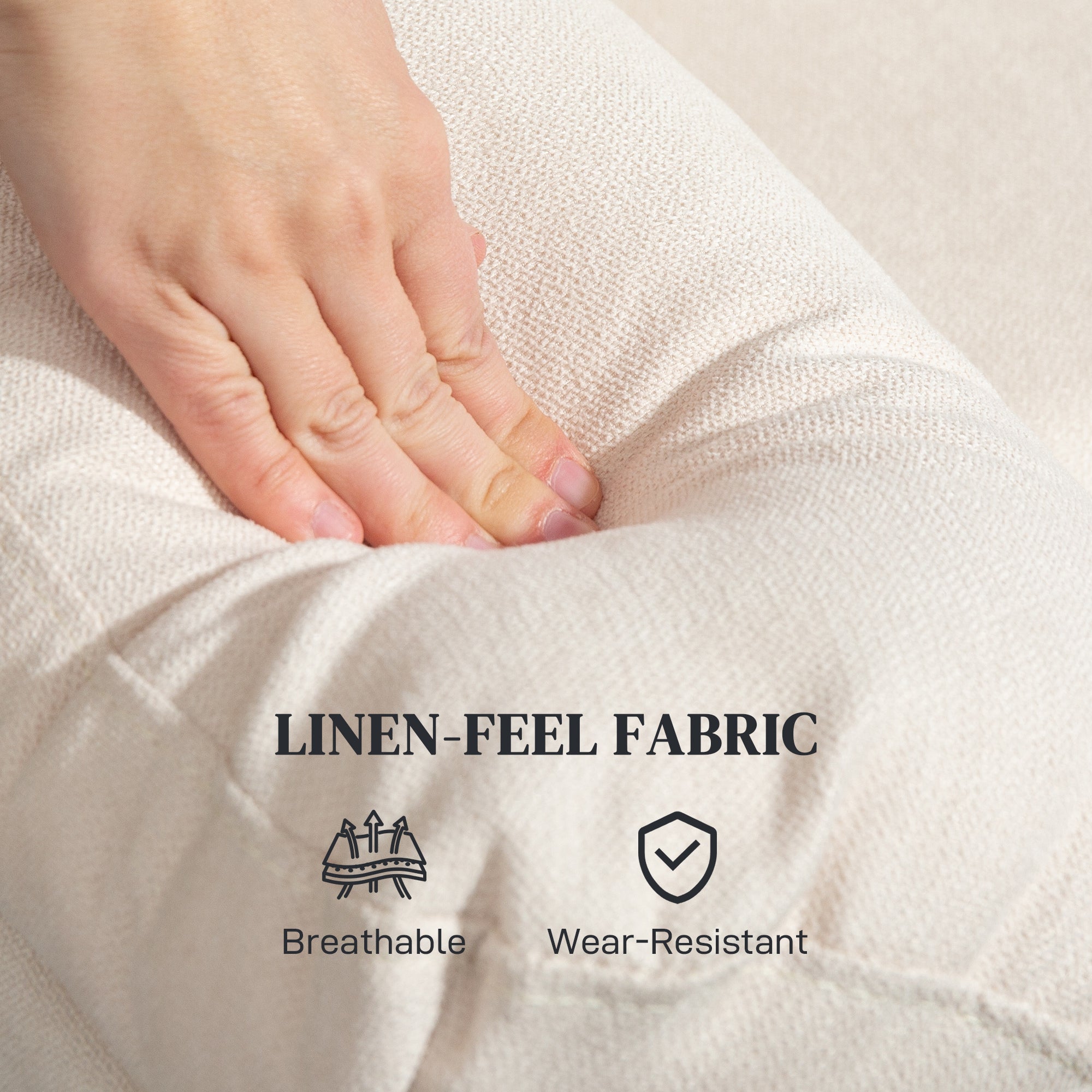 HOMCOM Swivel Rocker Recliner Chair, Wide Rocking Single Sofa with Pocket Spring, Footrest, Modern Fabric Overstuffed Reclining Chair for Living Room, Bedroom, Quick Assembly, Cream White