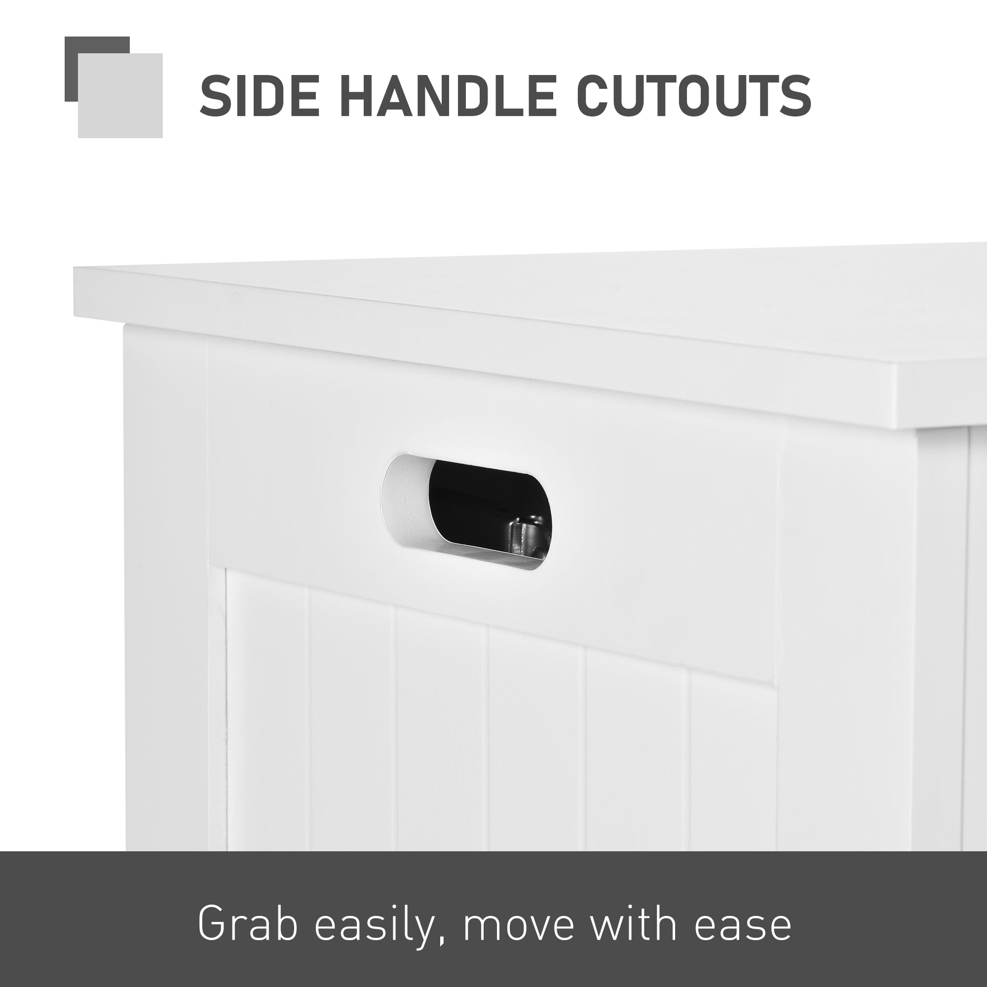 HOMCOM Storage Chest, Modern Storage Trunk with 2 Safety Hinges and Flip-Top Lid, Blanket Box for Bedroom, Living Room, White