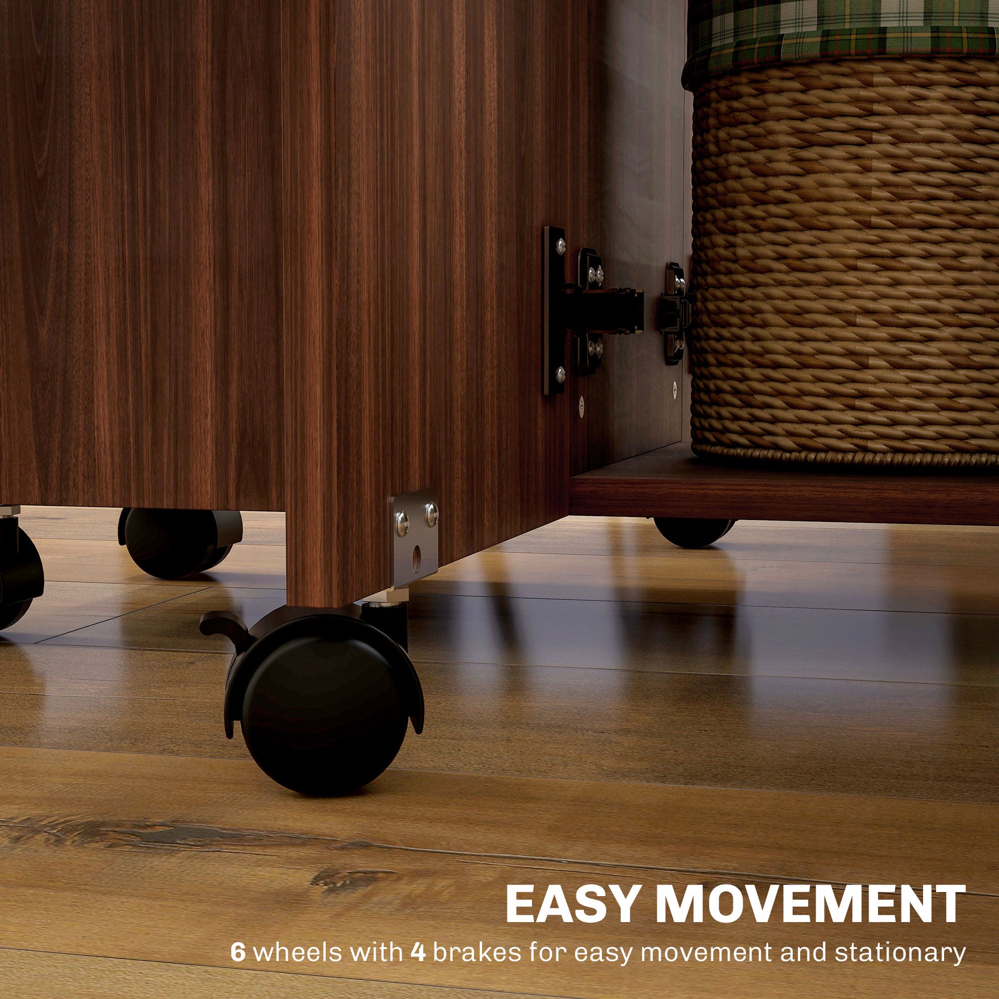 HOMCOM Folding Dining Table for 4-6, Rolling Drop Leaf Table with Storage Drawers, Cabinet and Open Shelf, Extendable Kitchen Table on Wheels, Distressed Brown