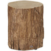 17" Tall Tree Stump End Table Concrete Sofa Side Table Natural Wood - HOMCOM