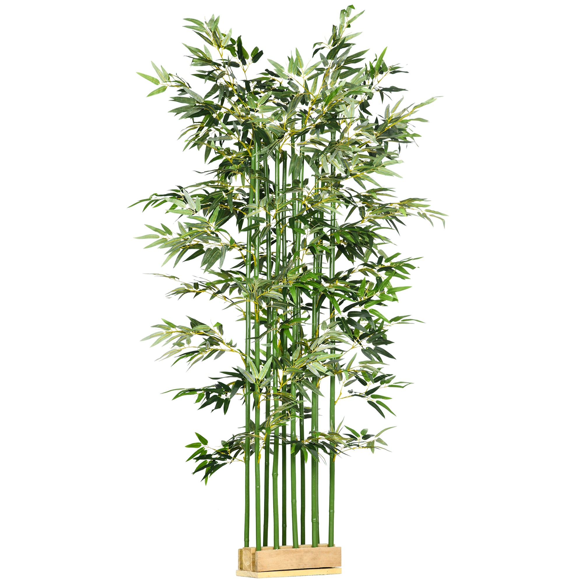 5ft Tall Artificial Bamboo Tree, Fake Bamboo Plant with Realistic Leaf and Natural Trunk, Decorative Fake Tree with Pine Wood Base for Indoor Home Office Decor