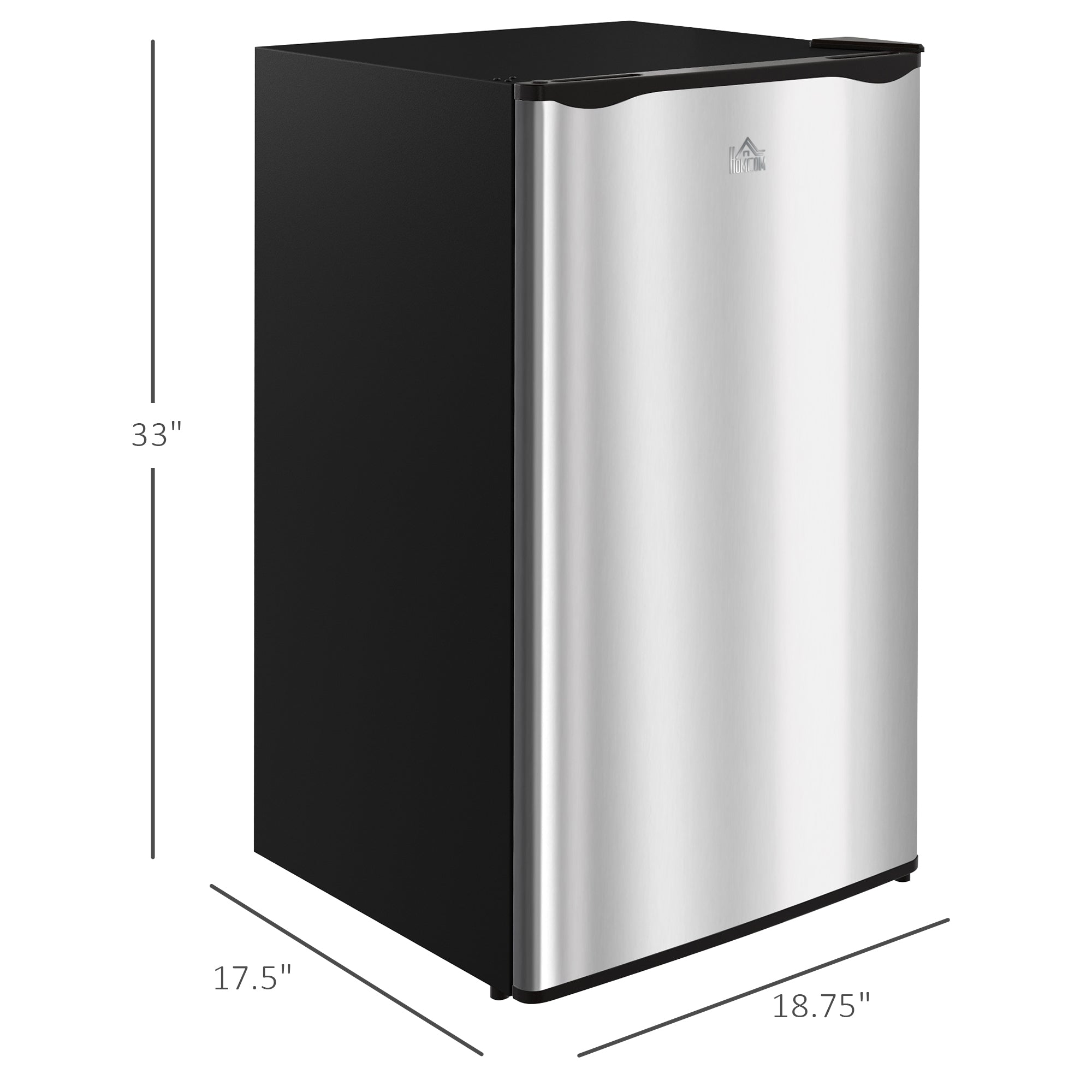 3.2 Cu.Ft Mini Fridge with Freezer, Single Door Compact Refrigerator Silver