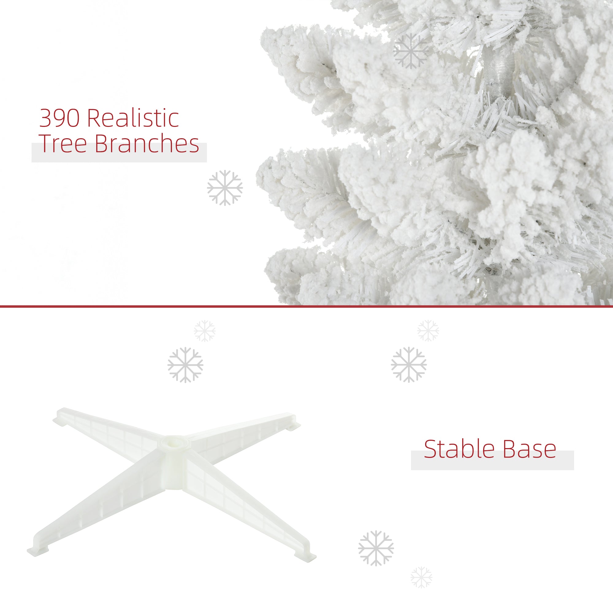 6' Decorated Snow Flocked Artificial Christmas Tree Pencil Shape Realistic Branches White