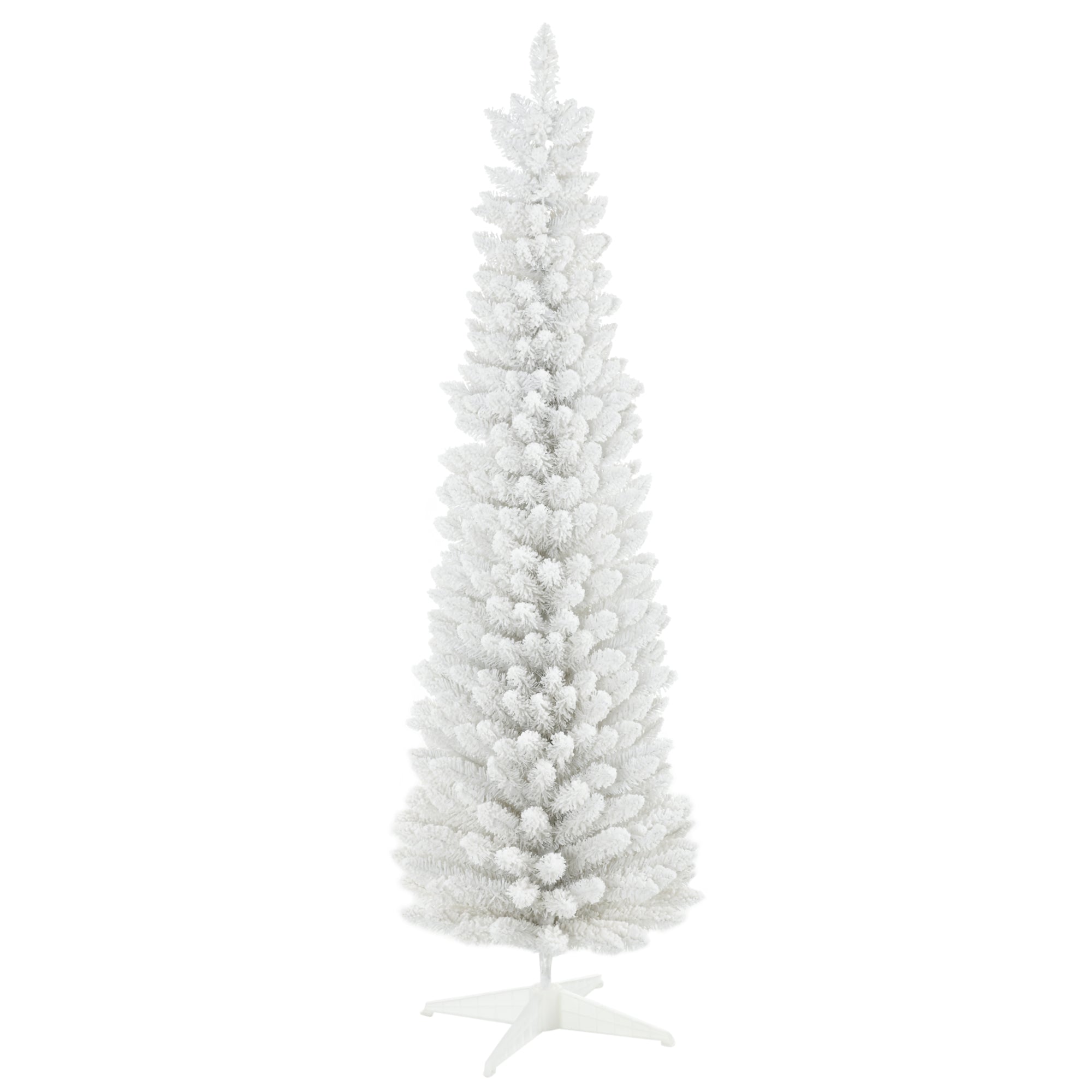 6' Decorated Snow Flocked Artificial Christmas Tree Pencil Shape Realistic Branches White