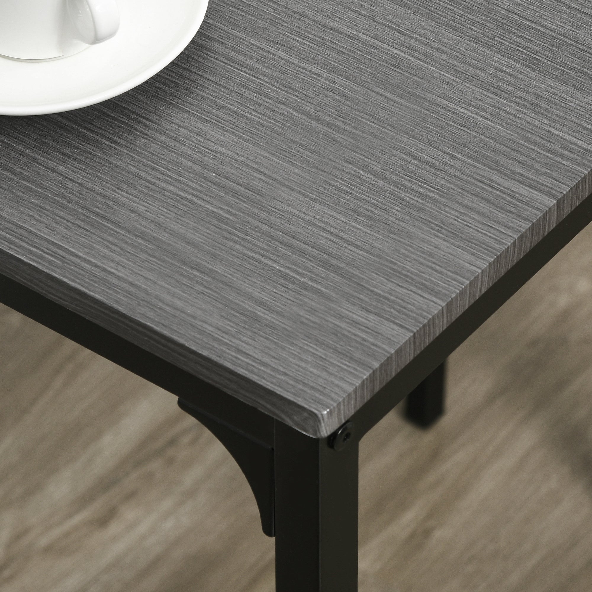 3 Piece Industrial Dining Table Set for 2, Counter Height Kitchen Table, Gray