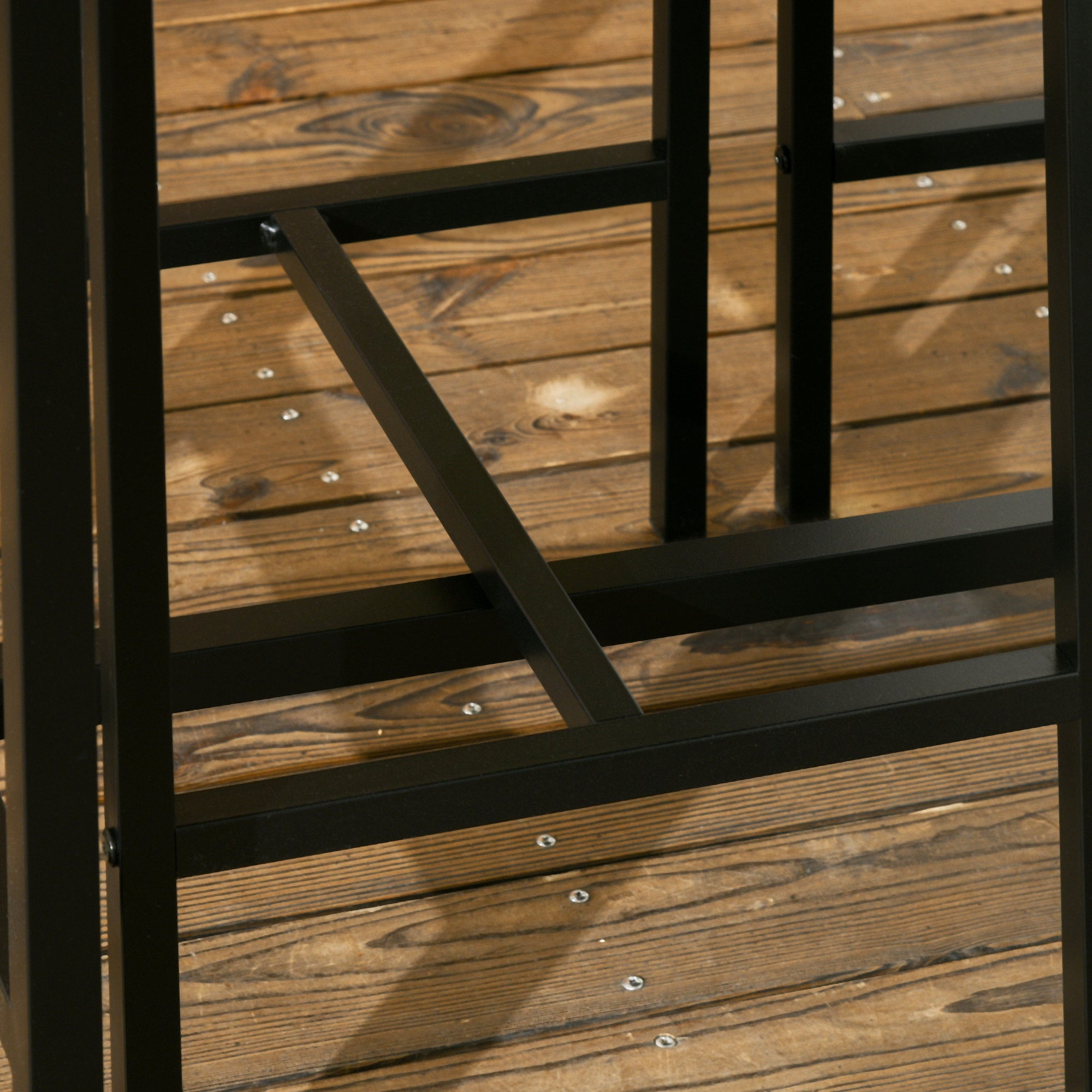 3 Piece Industrial Dining Table Set for 2, Counter Height Kitchen Table, Gray