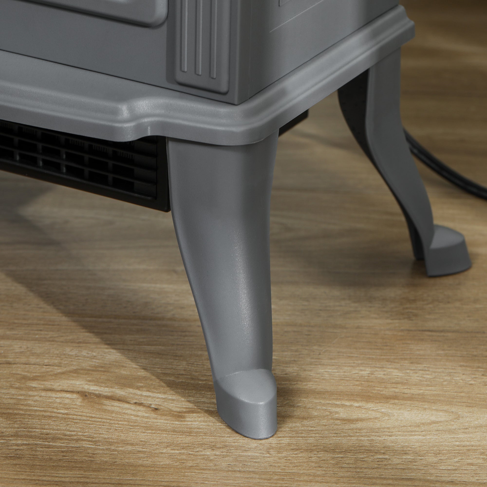 Modern Portable Electric Fireplace Stove Heater with Adjustable LED Flame, Gray