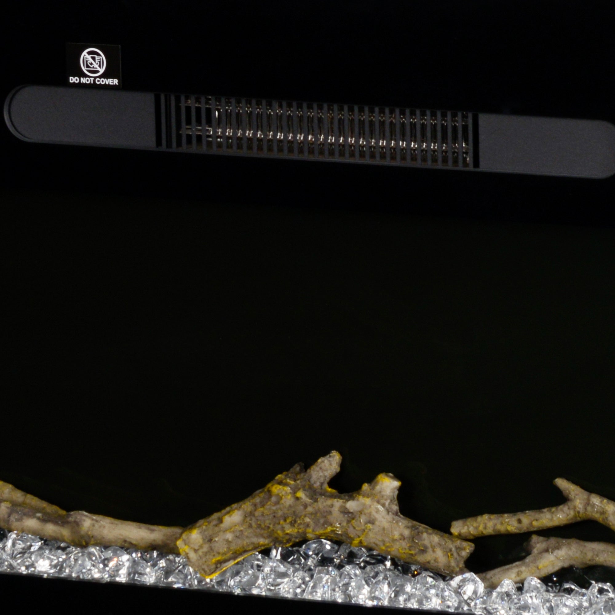 60" Electric Fireplace Heater with Remote Control, Adjustable Color & Brightness, Black