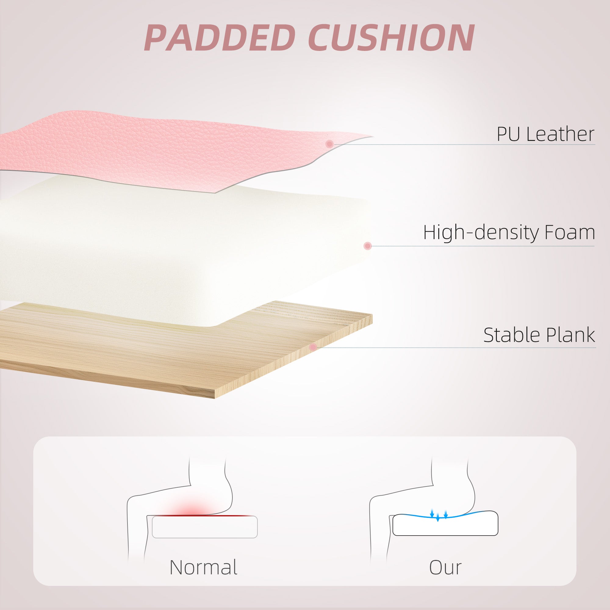 HOMCOM Executive Office Chair, High Back Desk Chair with Headrest, Swivel Wheels, Foot Rest, Overstuffed Reclining PU Leather Computer Chair for Home, Pink