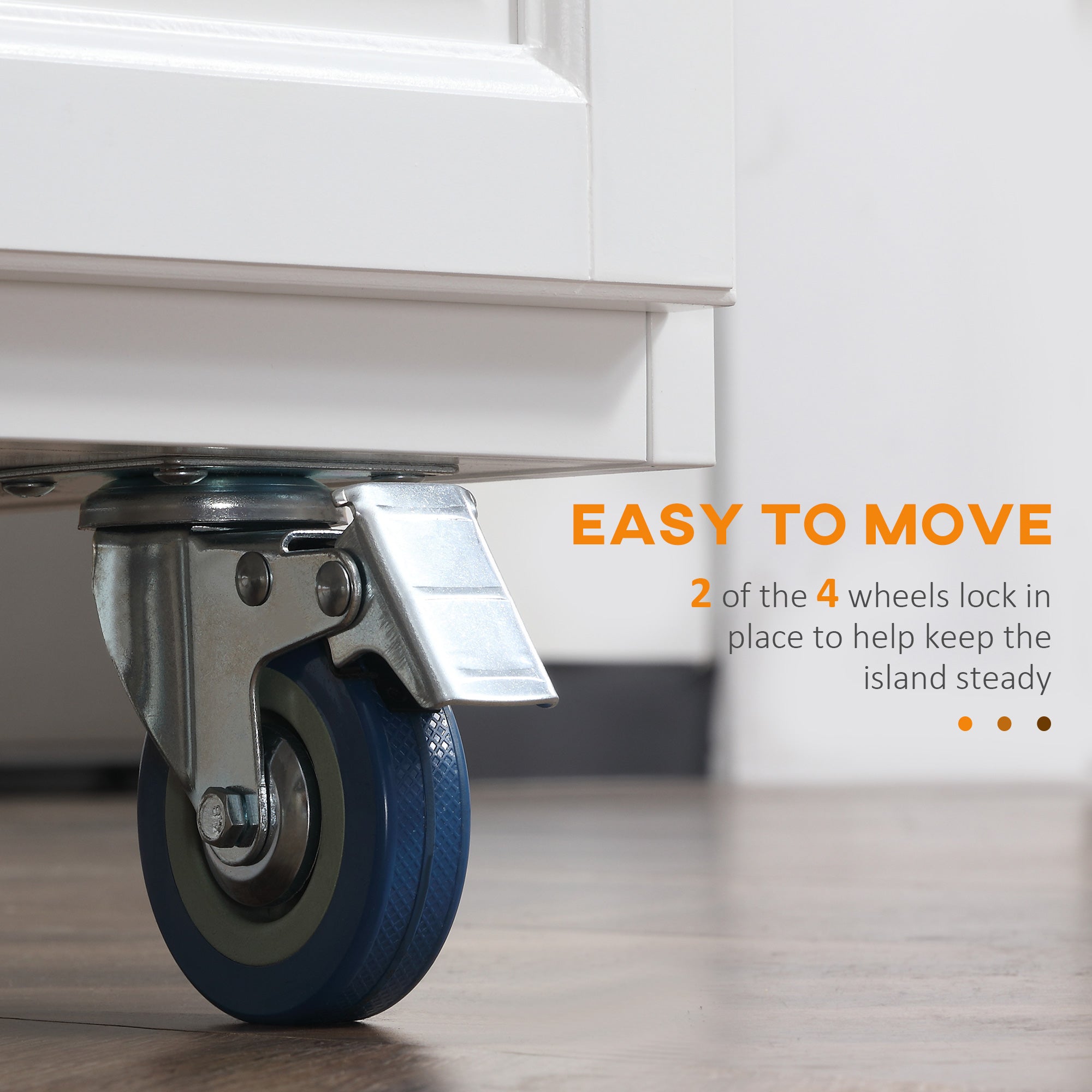 Rolling Kitchen Island, Drop Leaf Kitchen Cart on Wheels with Storage Drawers, White