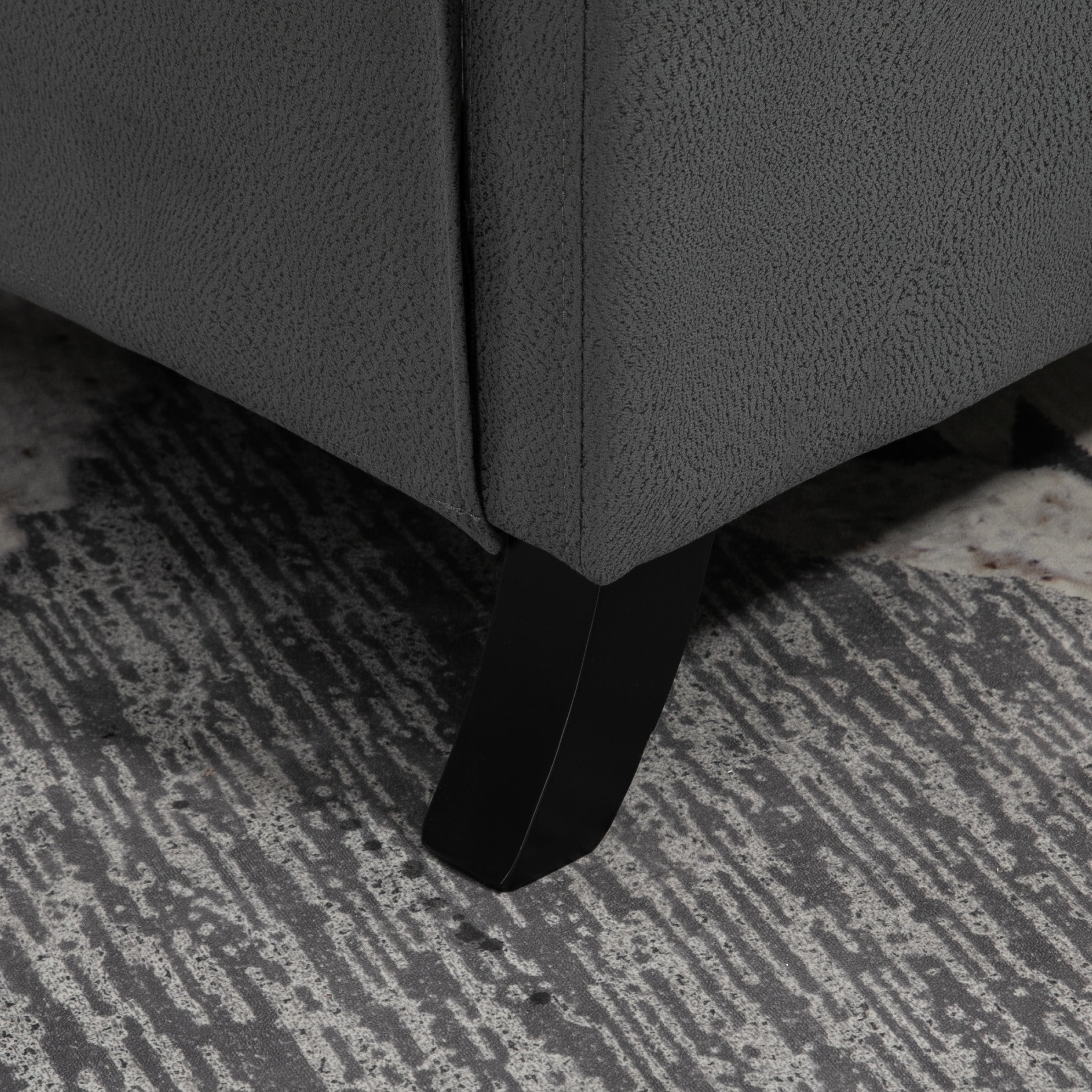 HOMCOM Wingback Push Back Recliner Armchair, Microfibre Cloth Reclining Chair with Leg Rest, Button Tufted, for Home Living Room Theater, Charcoal Grey