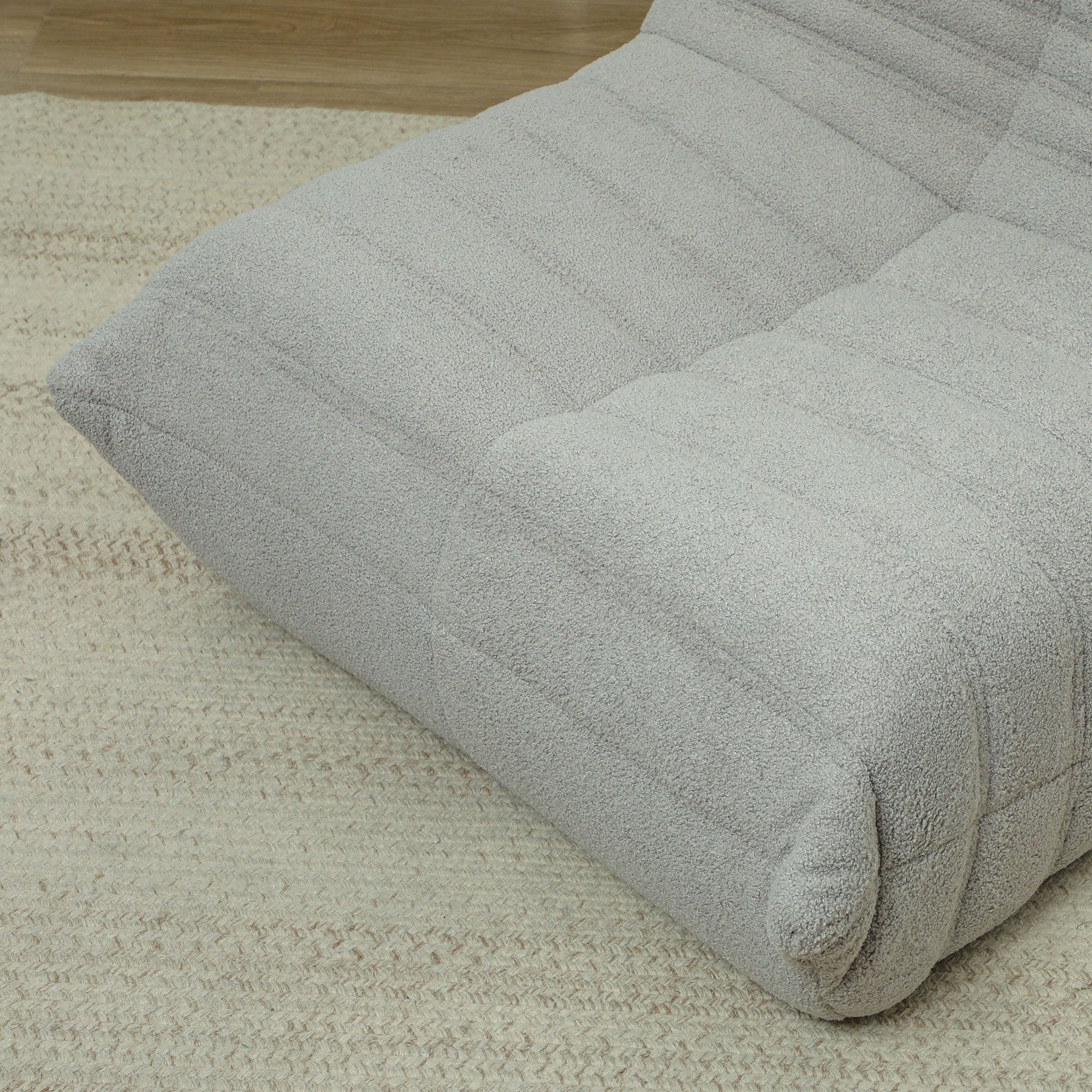 HOMCOM Bean Bag Chair for Adults, Giant Fireside Chair Lazy Sofa, Bean Bag Sofa with High Density Comfortable Foam for Living Room, Bedroom, Light Gray