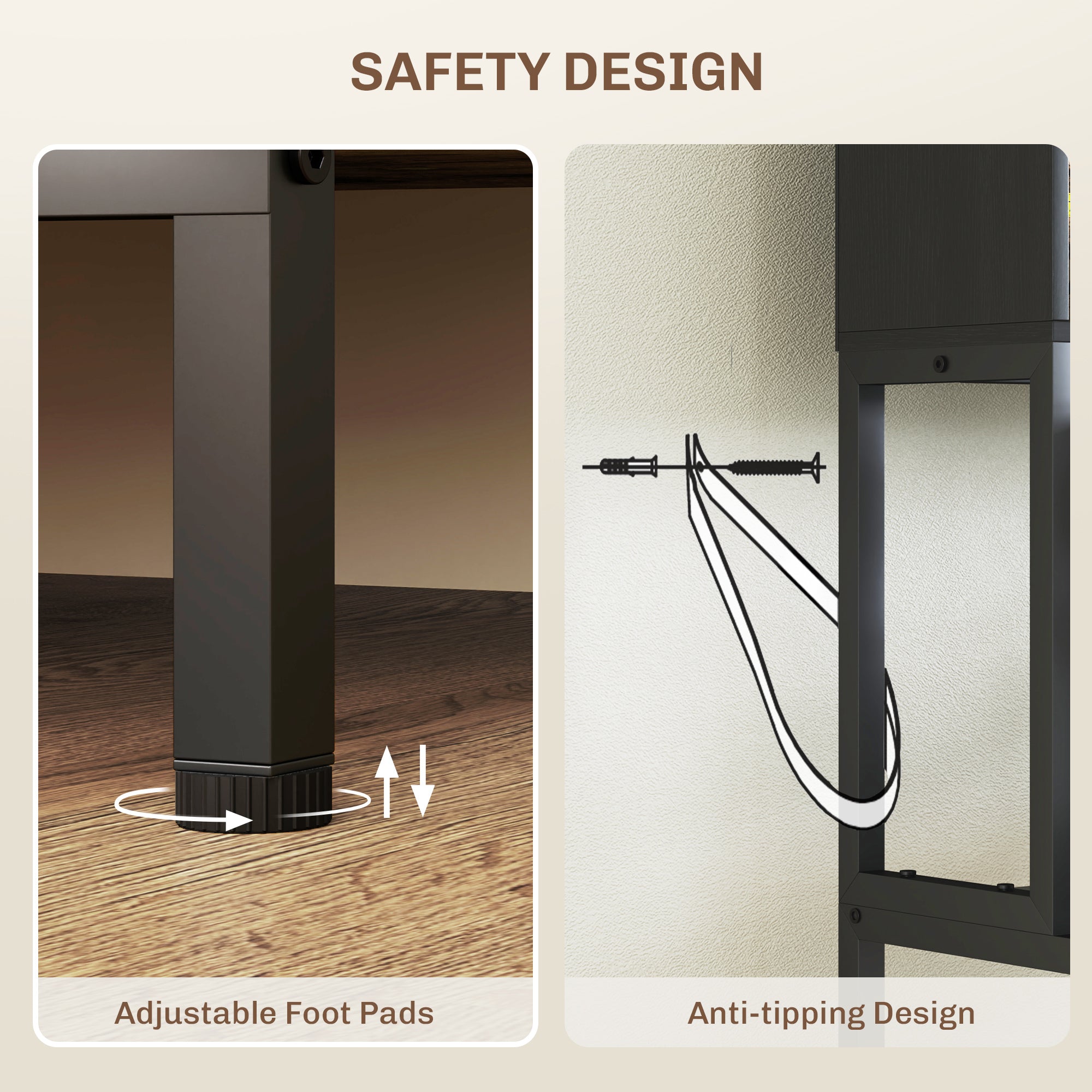 HOMCOM Kitchen Bakers Rack with Power Outlet, Coffee Bar Cabinet with Storage Shelves, Microwave Stand with Louvred Door Cabinets, Black