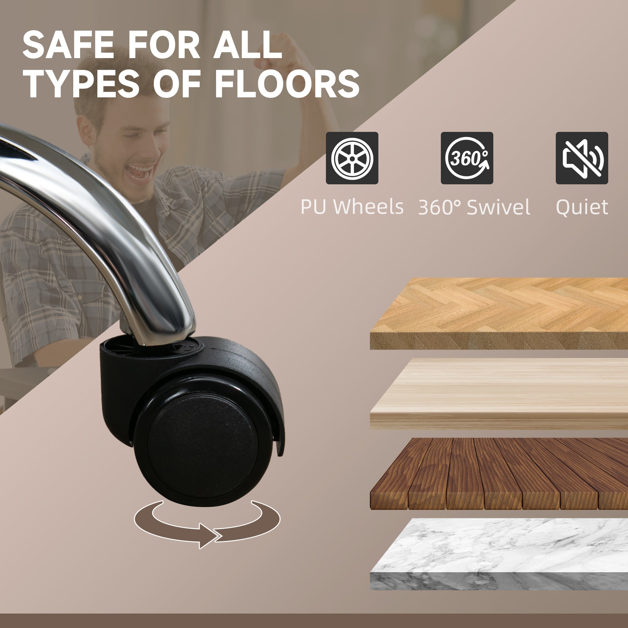 Massage Office Chair, Heated Reclining Computer Chair with Adjustable Height and Footrest, Brown