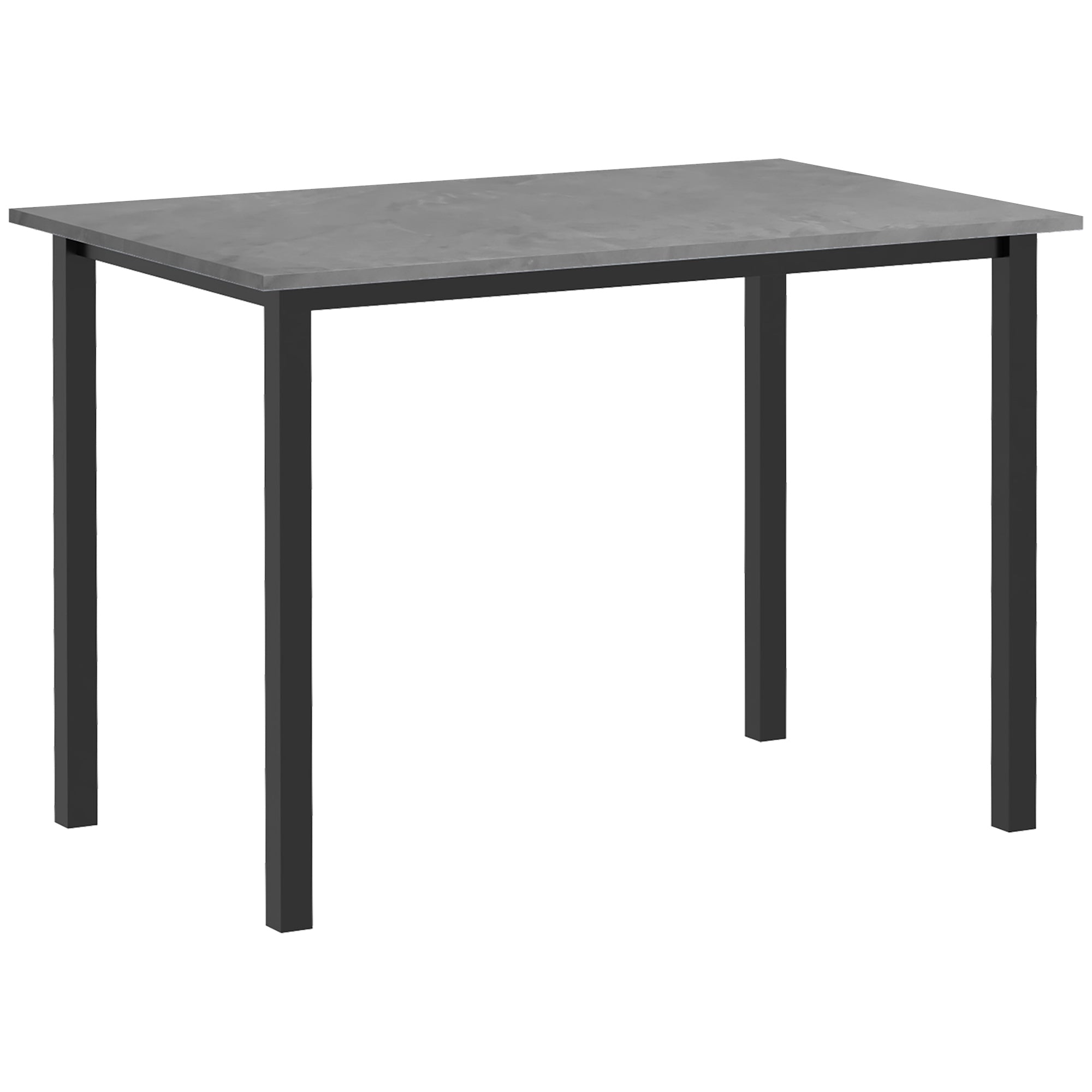 HOMCOM Expandable Dining Table with Detachable Side, Folding Kitchen Table for Six People, Extending Table with Steel Frame for Small Spaces, Dark Grey