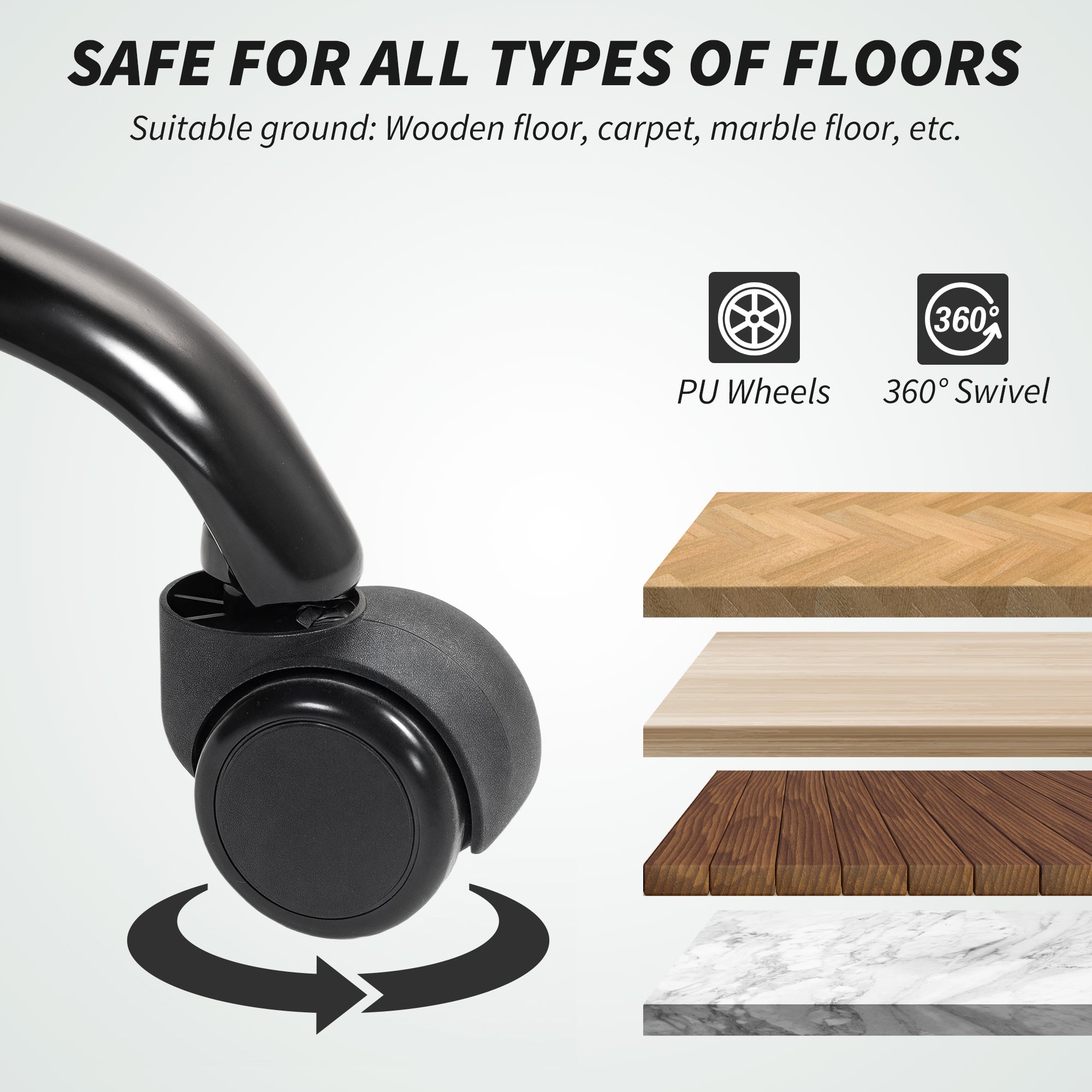 Executive Office Chair, Fabric Computer Desk Chair with Dual-Layer Padding, High Back, Silent Swivel Wheels, Armrest, Height Adjustable, Tilt Function for Home, Charcoal Grey