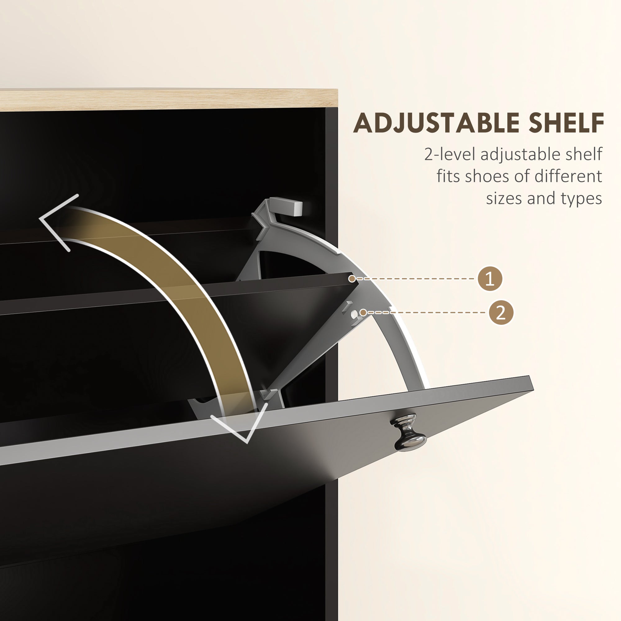 HOMCOM Shoe Cabinet, Narrow Shoe Storage Cabinet with 3 Flip Drawers and Adjustable Shelves for 24 Pairs of Shoes for Entryway, Hallway, Black