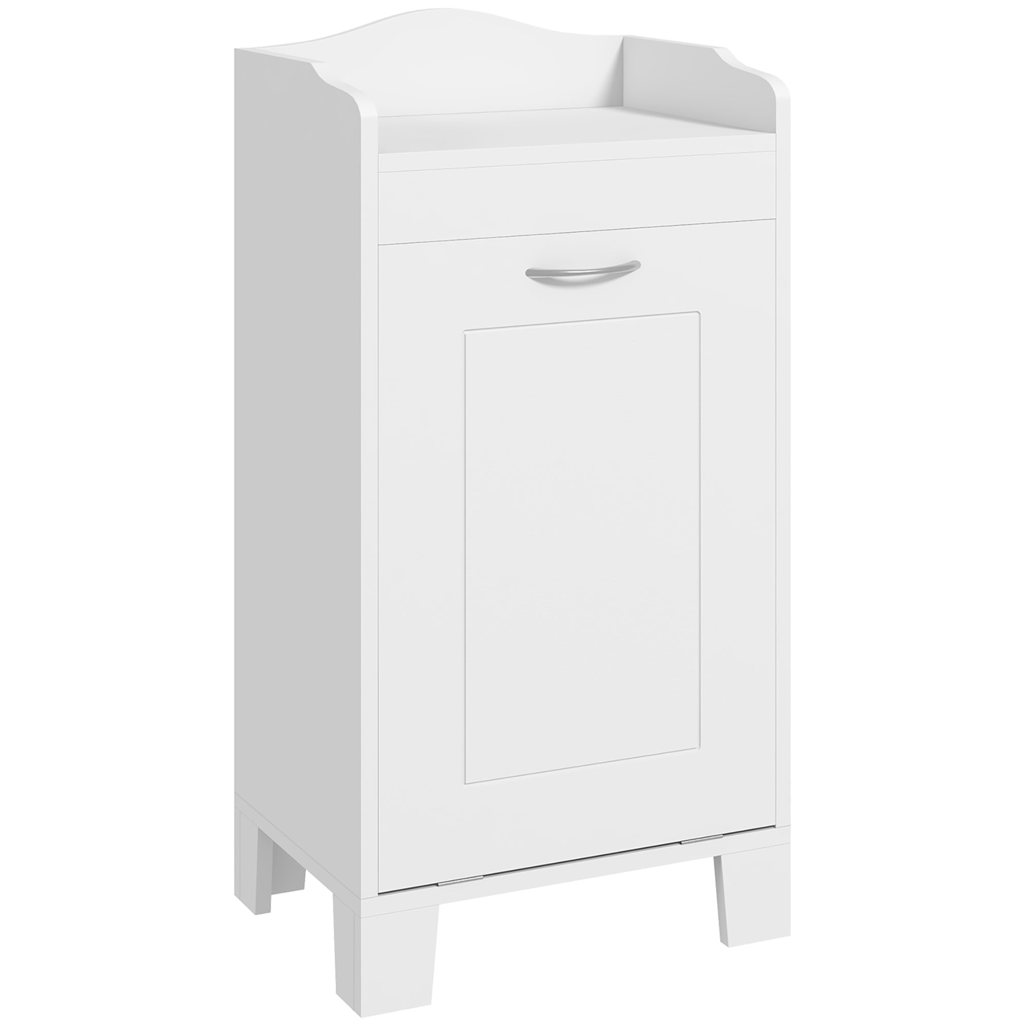 31" Tilt Out Laundry Hamper, Bathroom Storage Cabinet, Home Organizer Hamper, White
