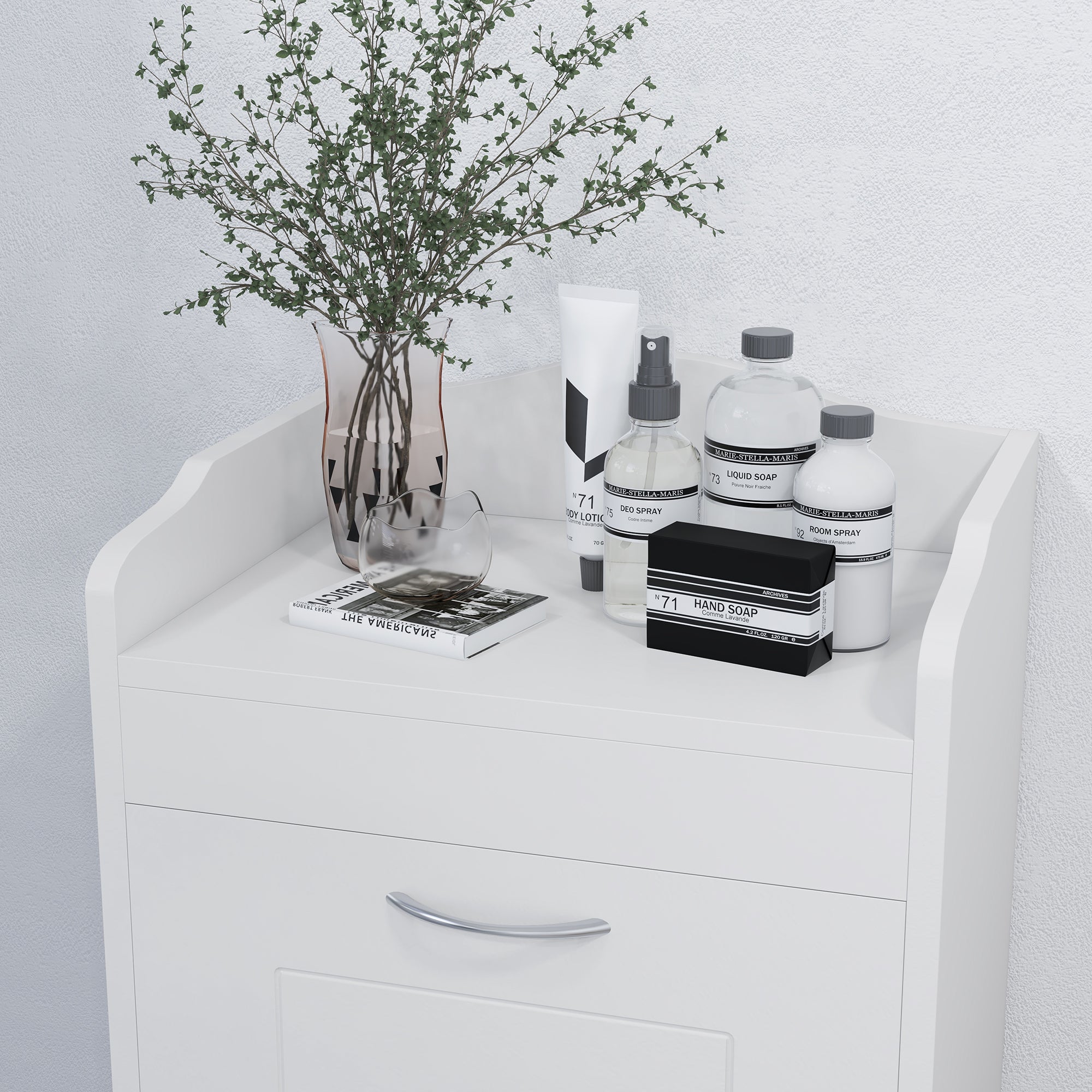 31" Tilt Out Laundry Hamper, Bathroom Storage Cabinet, Home Organizer Hamper, White