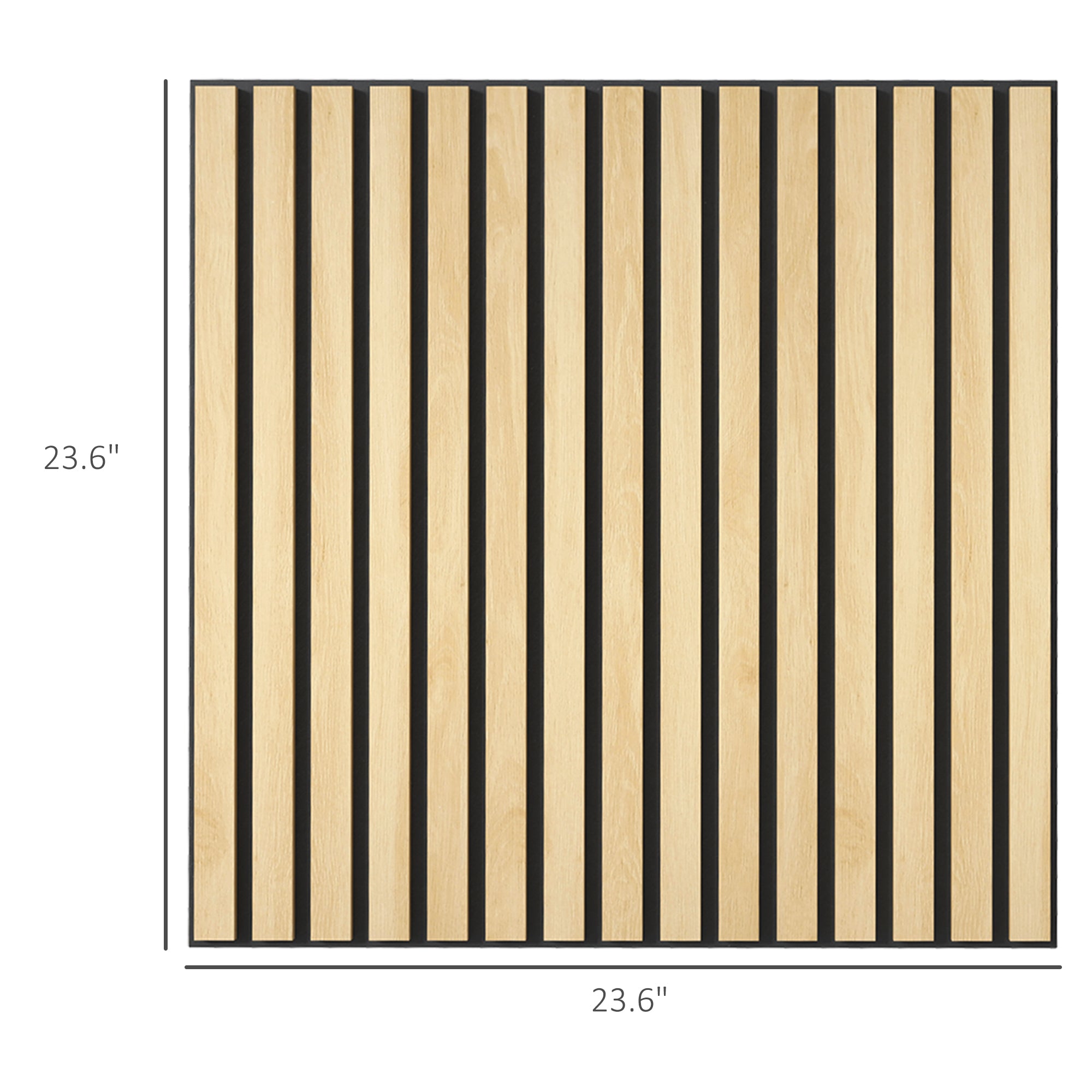 24" x 24" Wood Panels for Wall, 4 Pack Acoustic Panels, Sound Absorbing Slat Wall, Oak - HOMCOM