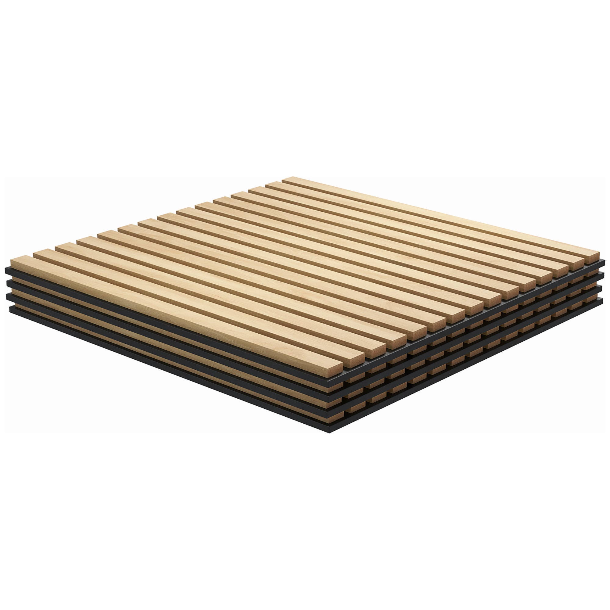 24" x 24" Wood Panels for Wall, 4 Pack Acoustic Panels, Sound Absorbing Slat Wall, Oak - HOMCOM