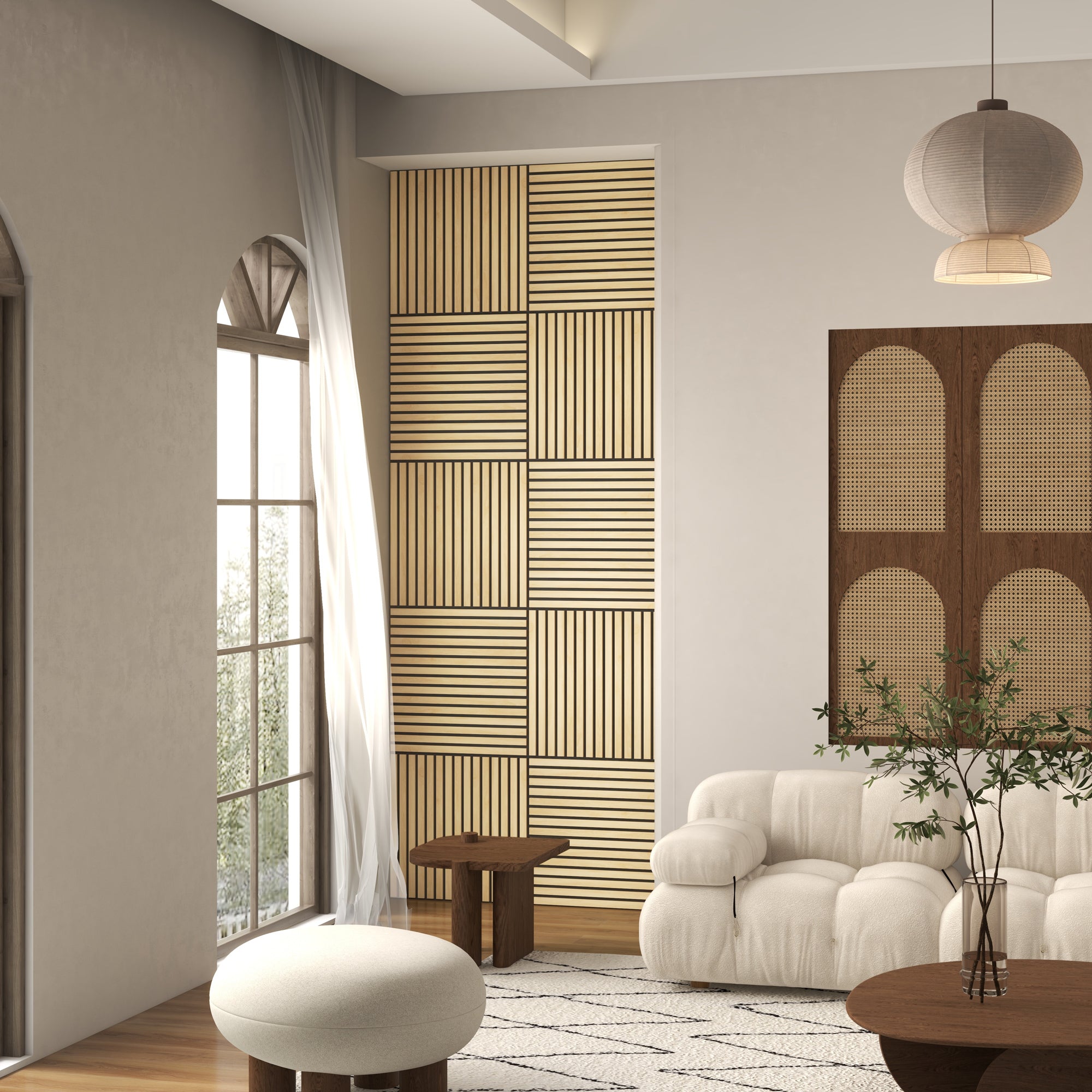 24" x 24" Wood Panels for Wall, 4 Pack Acoustic Panels, Sound Absorbing Slat Wall, Oak - HOMCOM